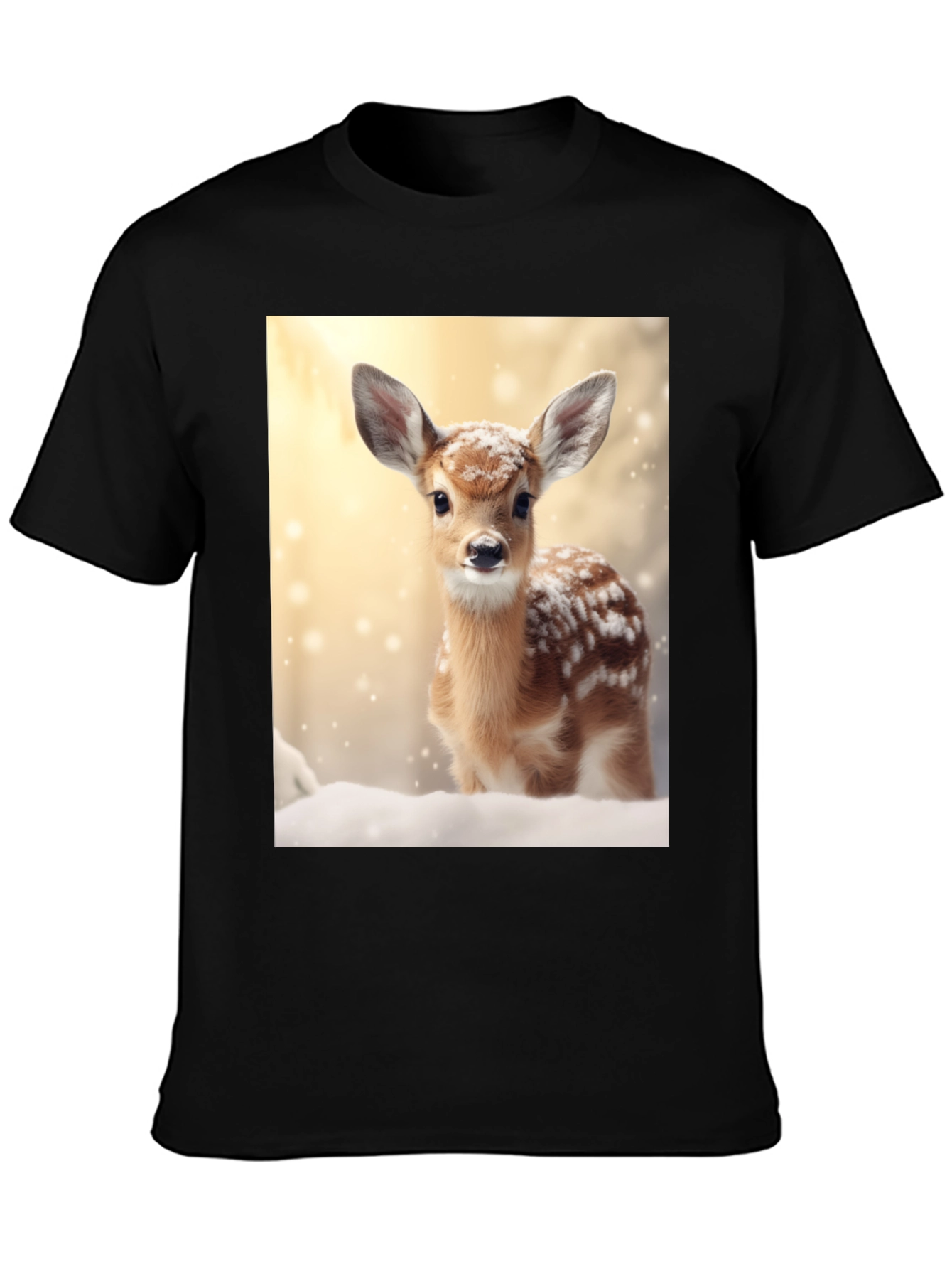 Fawn in Winter T-Shirt - Cute Deer Graphic Tee