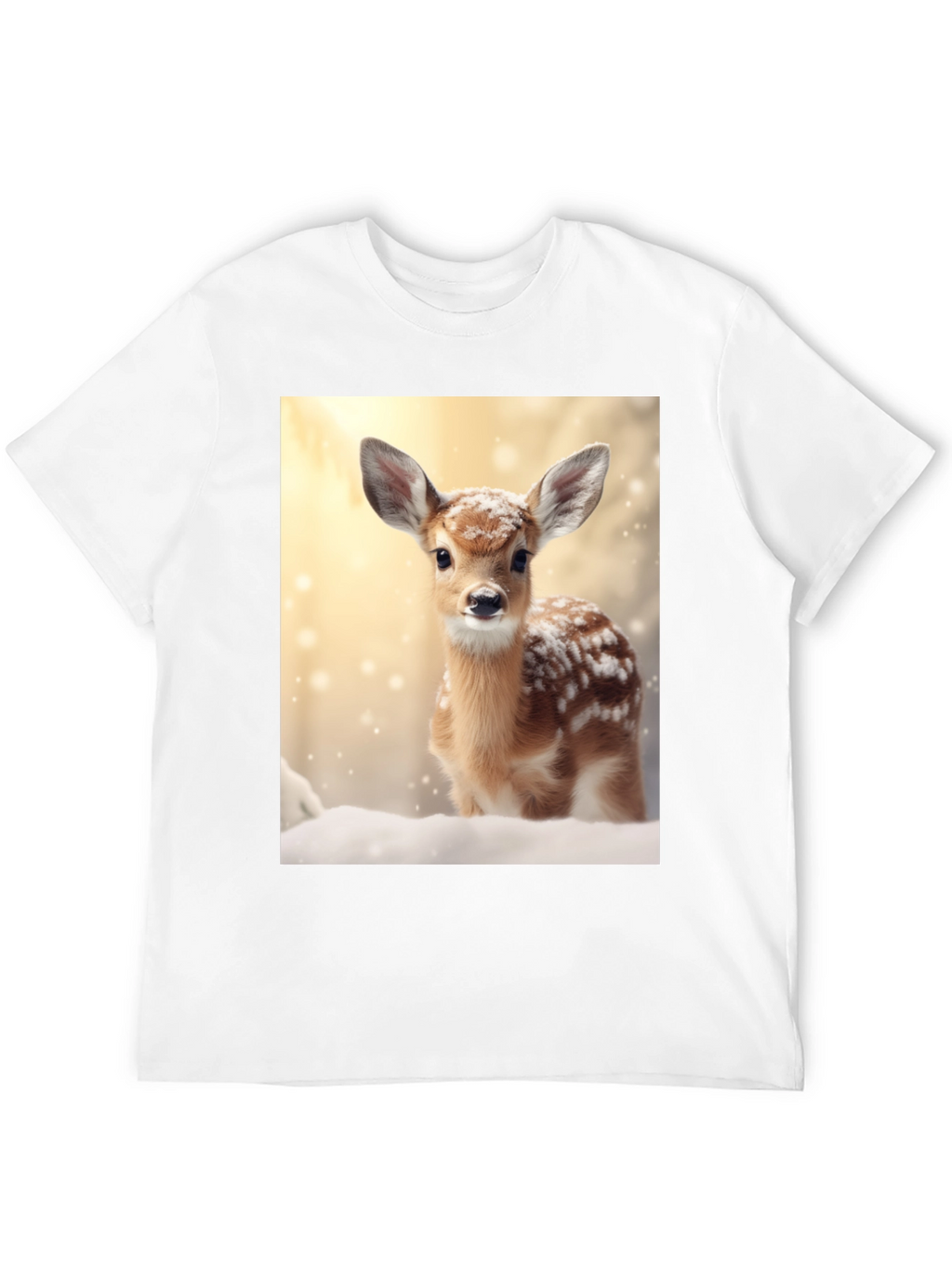 Fawn in Winter T-Shirt - Cute Deer Graphic Tee