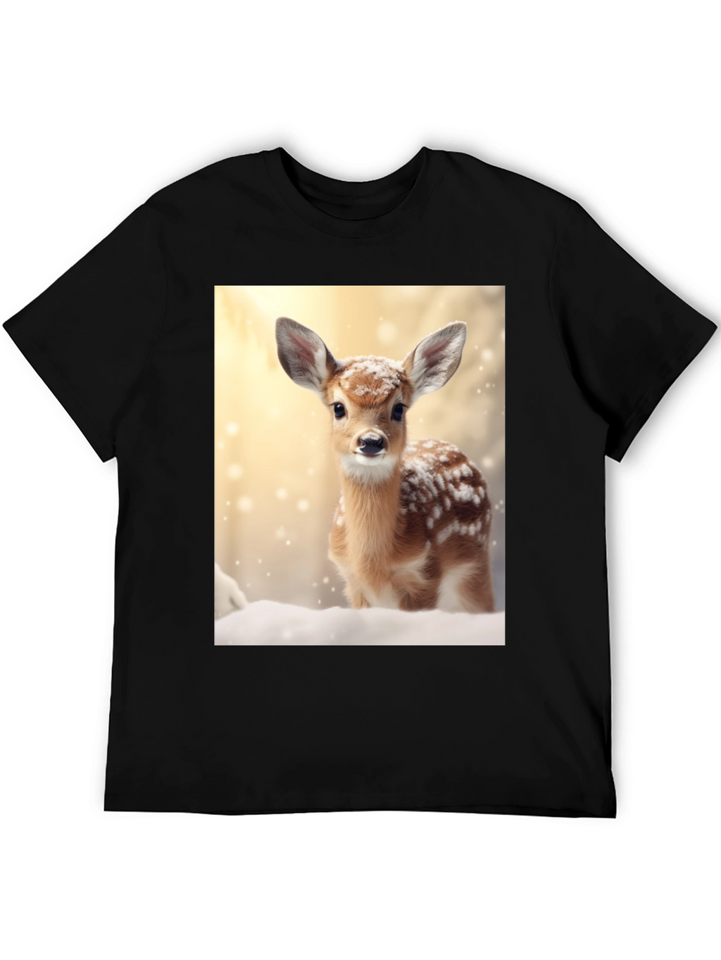 Fawn in Winter T-Shirt - Cute Deer Graphic Tee