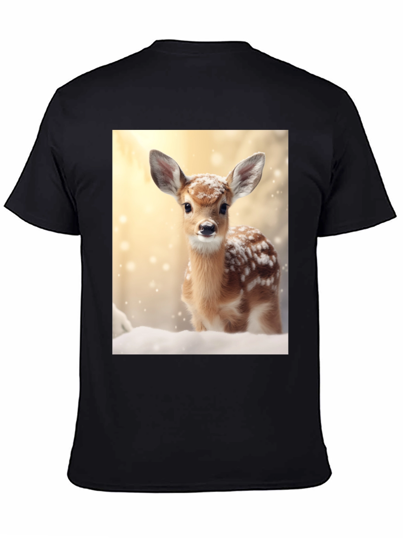 Fawn in Winter T-Shirt - Cute Deer Graphic Tee