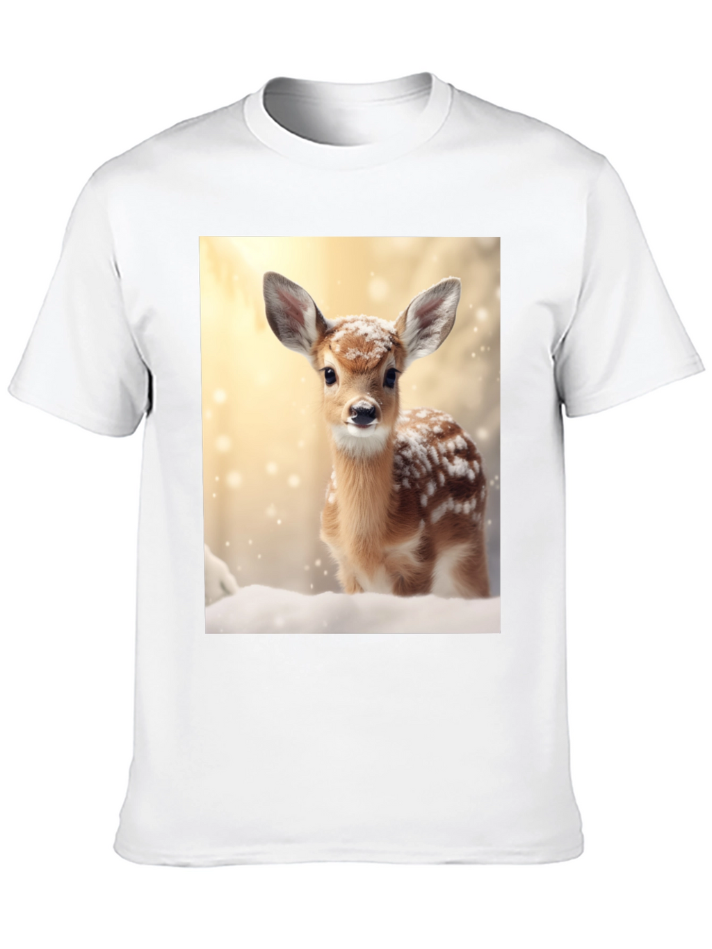 Fawn in Winter T-Shirt - Cute Deer Graphic Tee