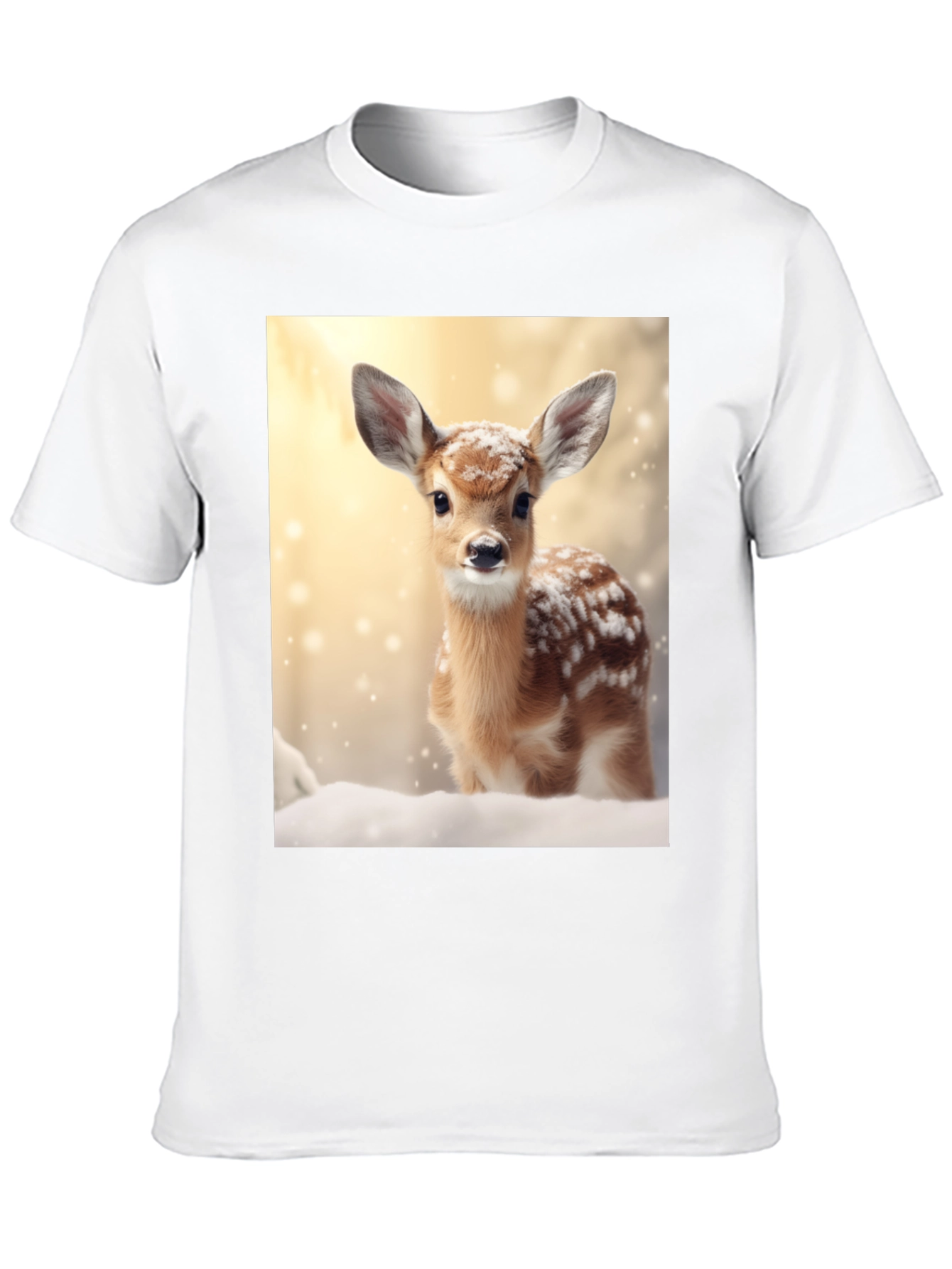 Fawn in Winter T-Shirt - Cute Deer Graphic Tee