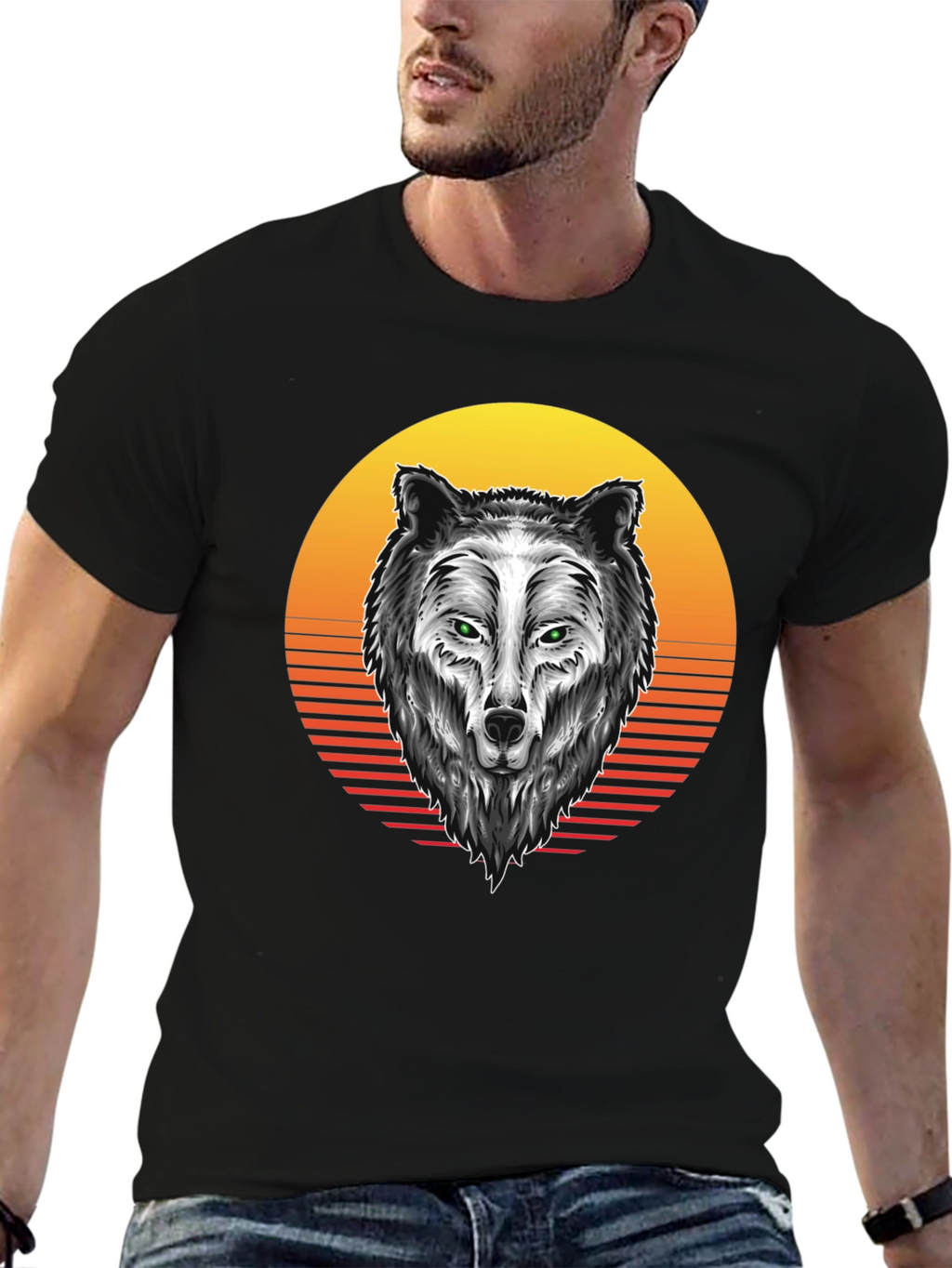 Wolf Graphic Tee - Sunset Design