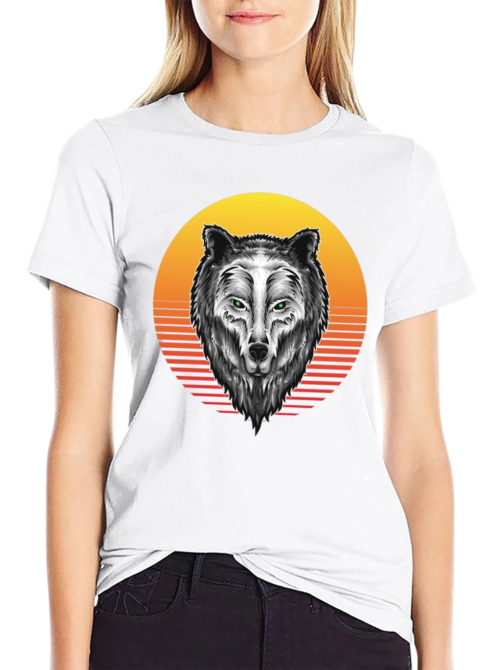Wolf Graphic Tee - Sunset Design