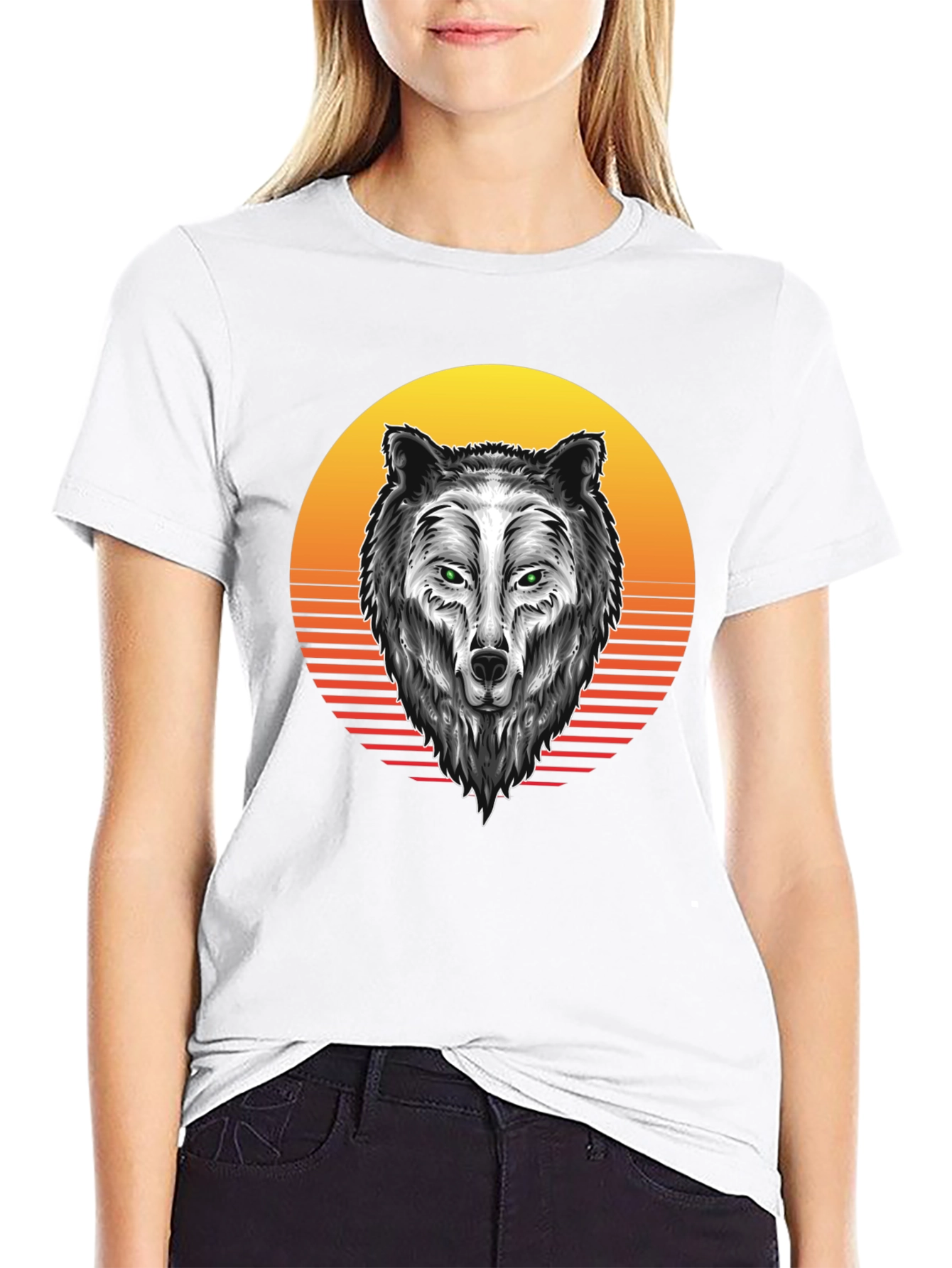 Wolf Graphic Tee - Sunset Design
