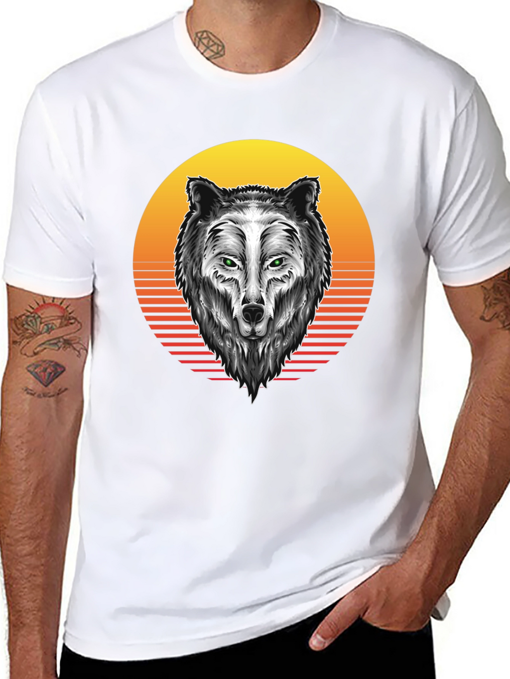 Wolf Graphic Tee - Sunset Design
