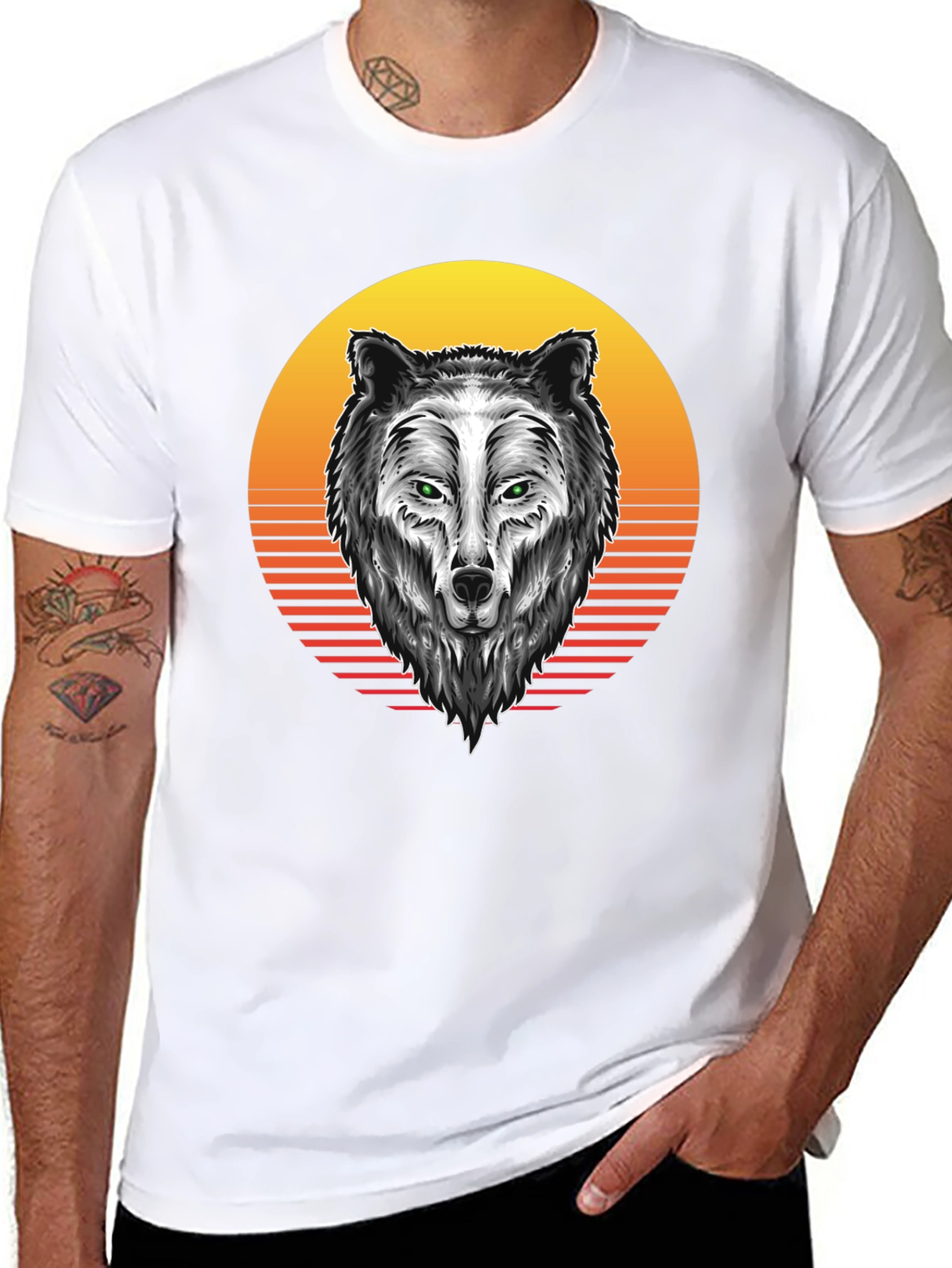 Wolf Graphic Tee - Sunset Design