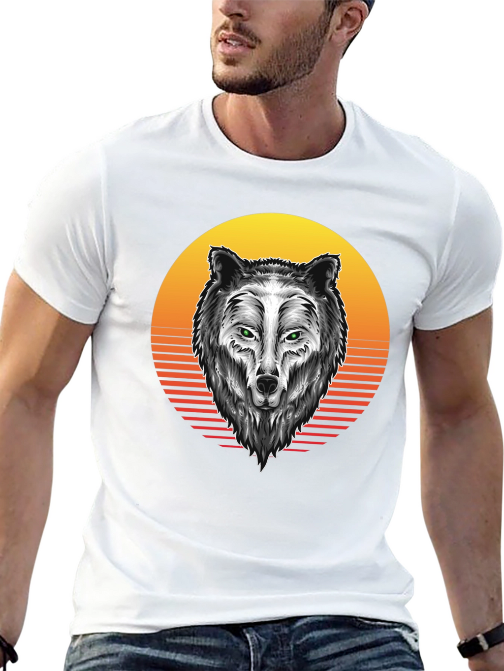 Wolf Graphic Tee - Sunset Design