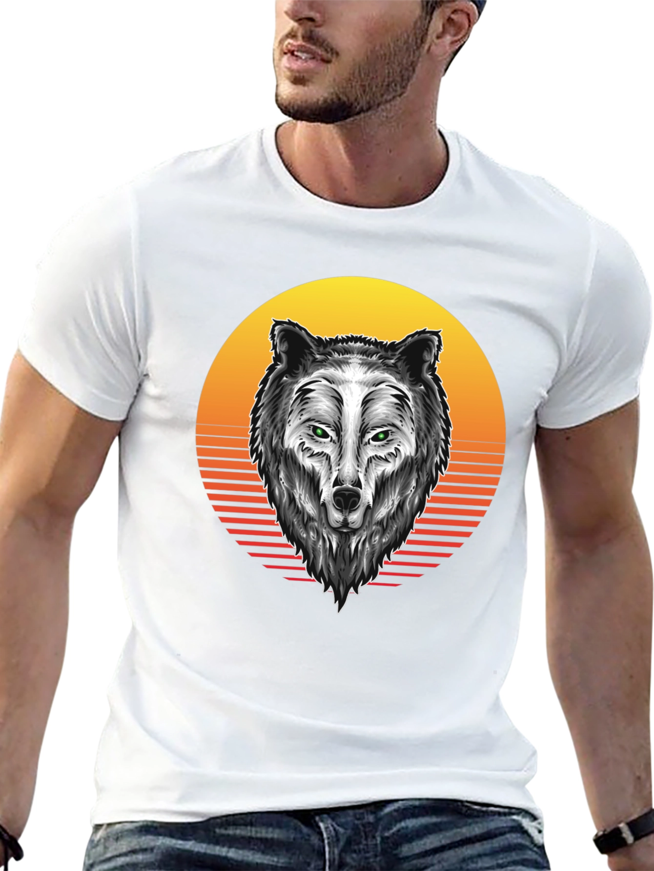 Wolf Graphic Tee - Sunset Design