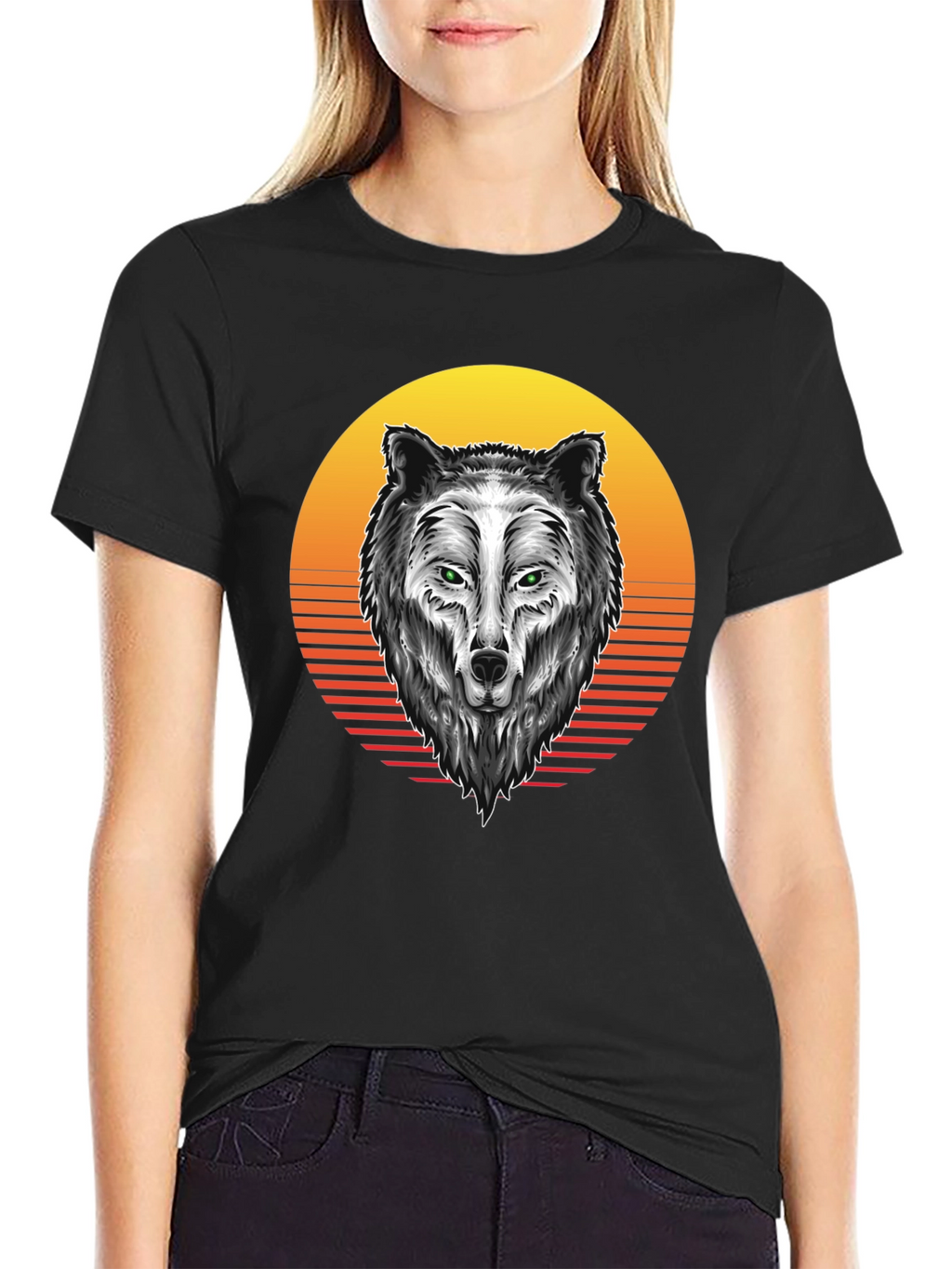 Wolf Graphic Tee - Sunset Design