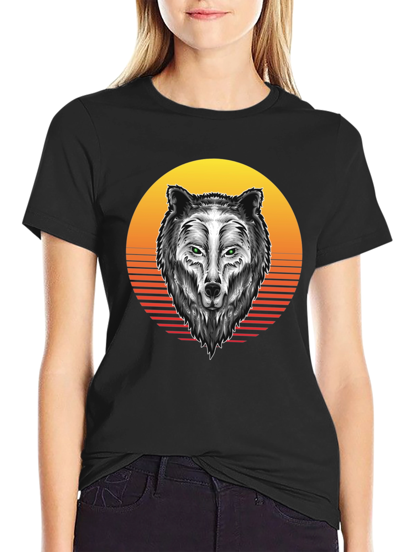 Wolf Graphic Tee - Sunset Design