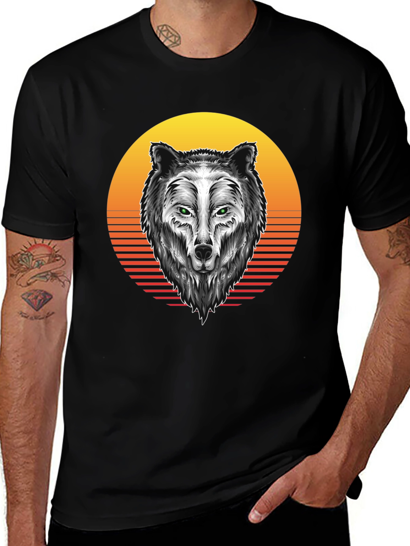 Wolf Graphic Tee - Sunset Design