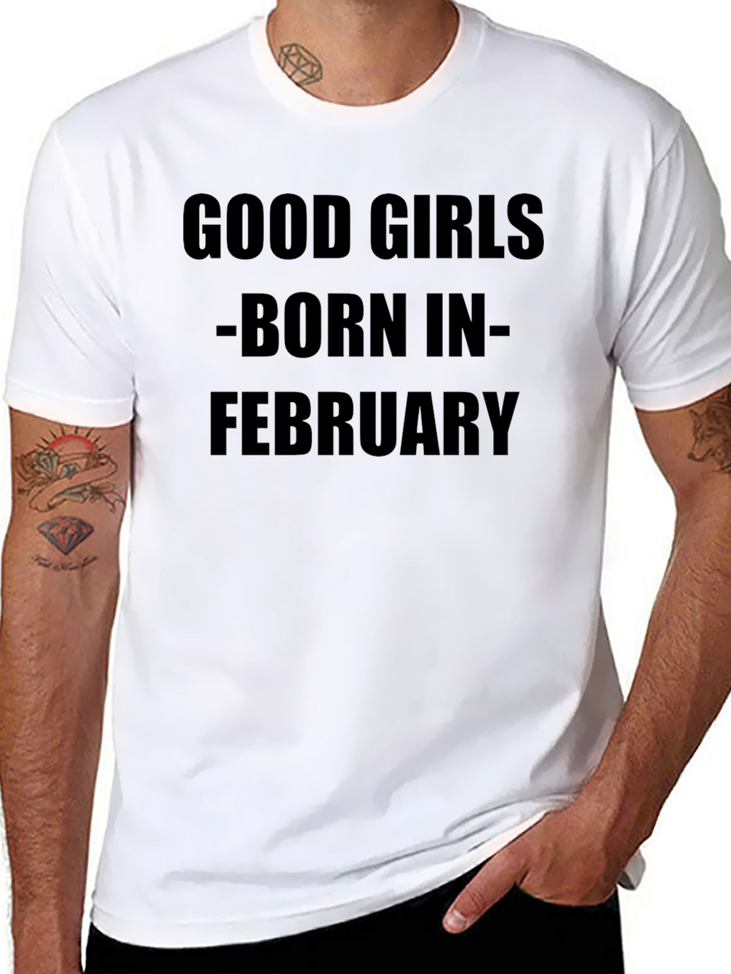 Good Girls Born in February Black T-Shirt