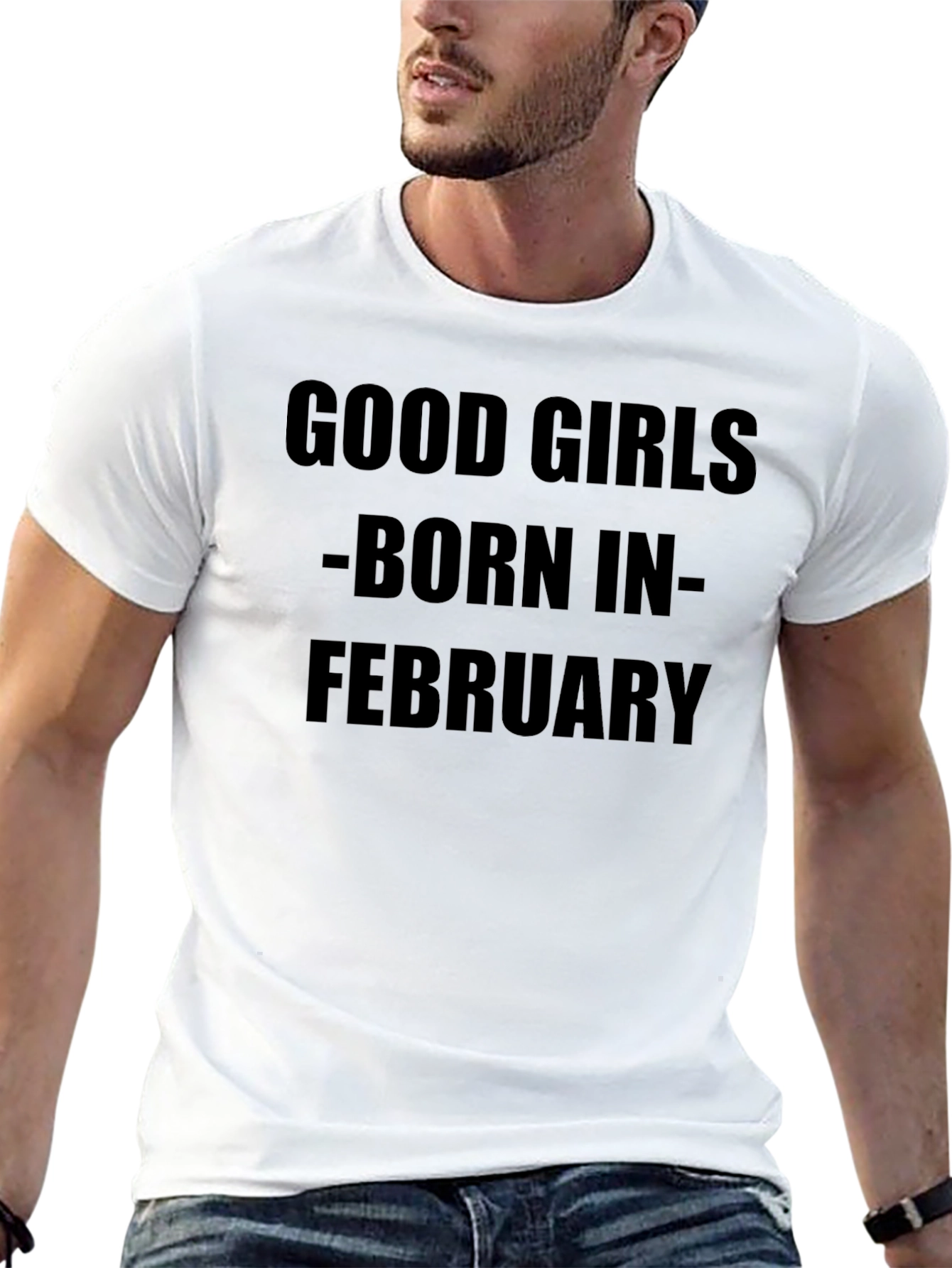 Good Girls Born in February Black T-Shirt