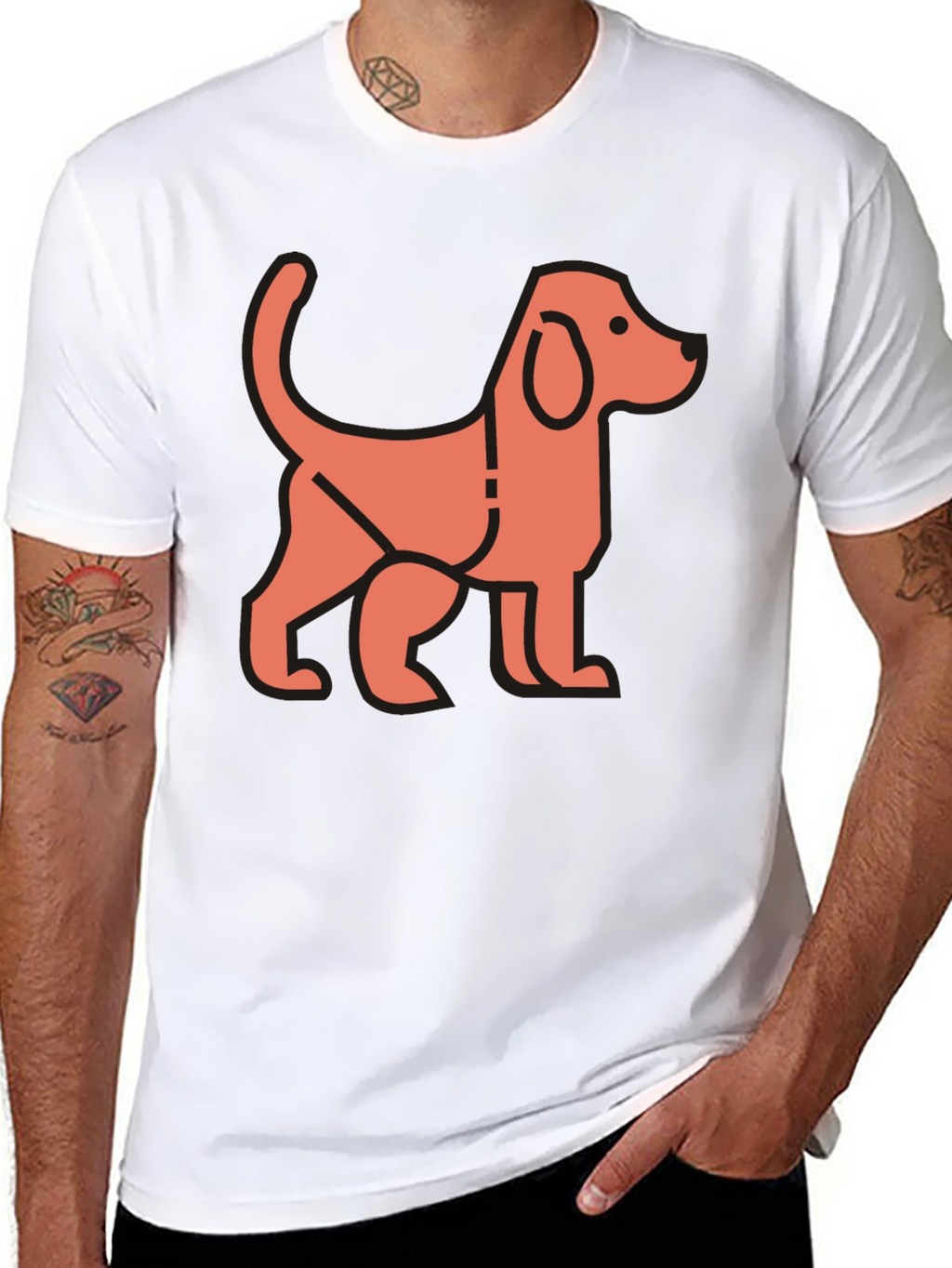 Dog Graphic Black T-Shirt - Stylish Unisex Tee