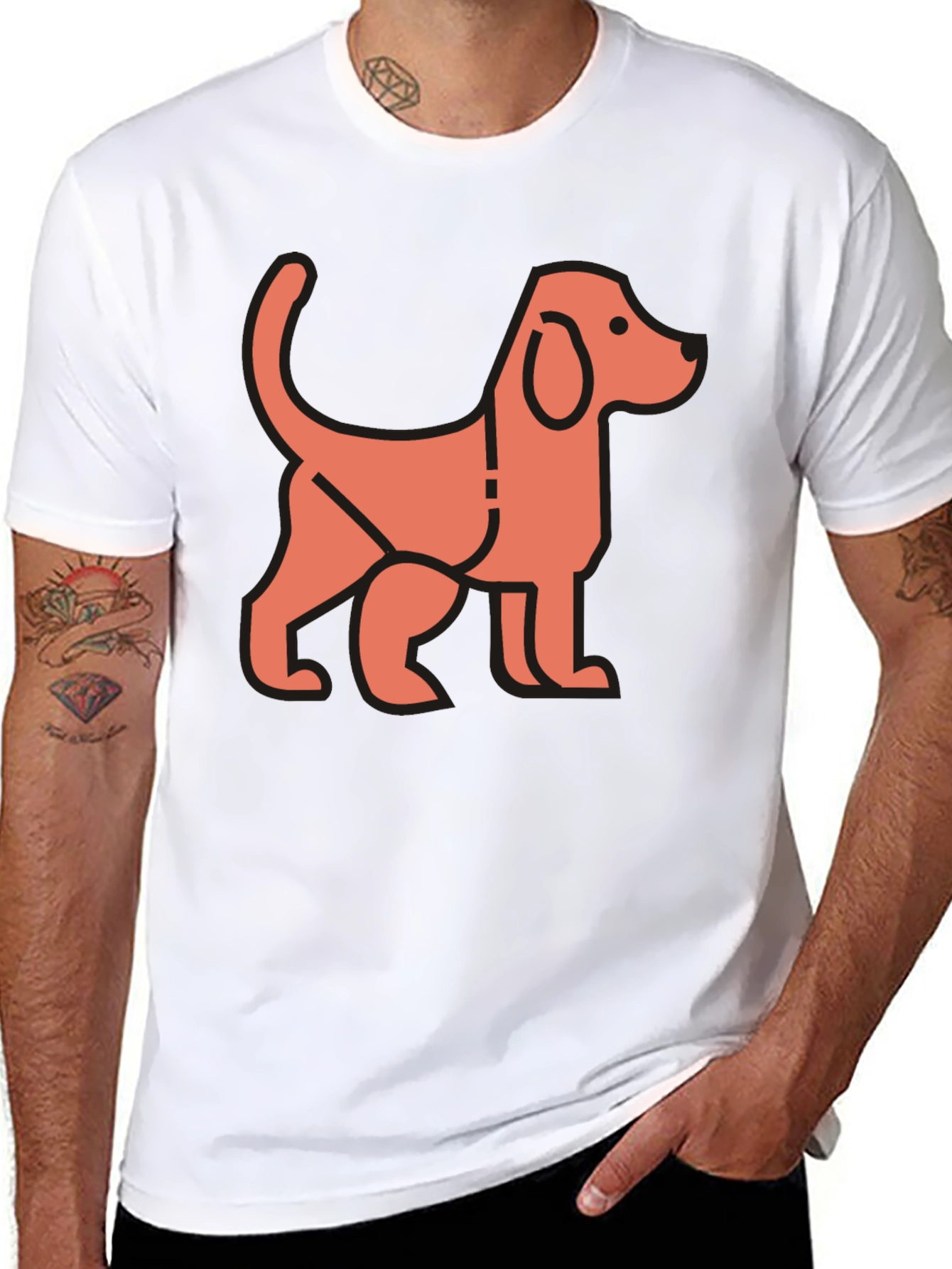 Dog Graphic Black T-Shirt - Stylish Unisex Tee