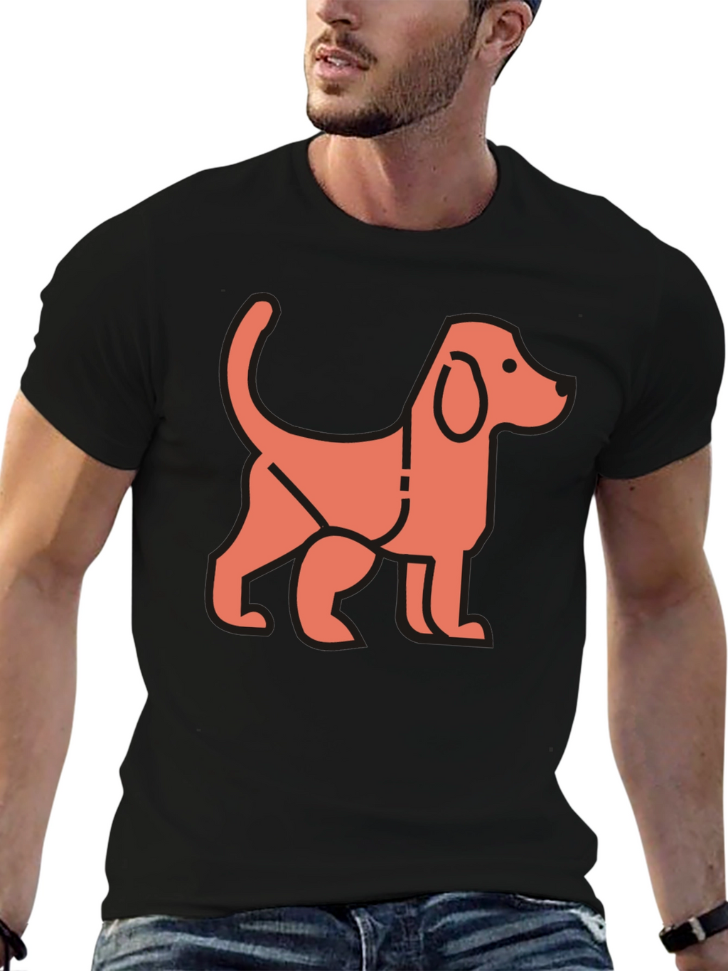 Dog Graphic Black T-Shirt - Stylish Unisex Tee