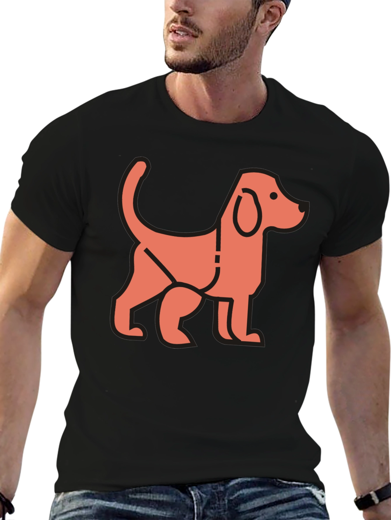 Dog Graphic Black T-Shirt - Stylish Unisex Tee