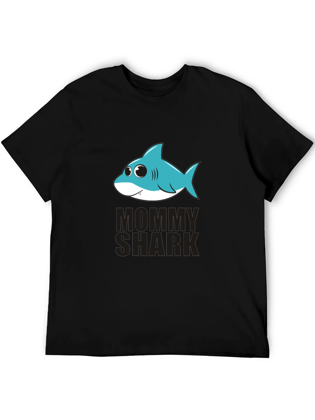 Mommy Shark Graphic Tee - Black Cotton T-Shirt