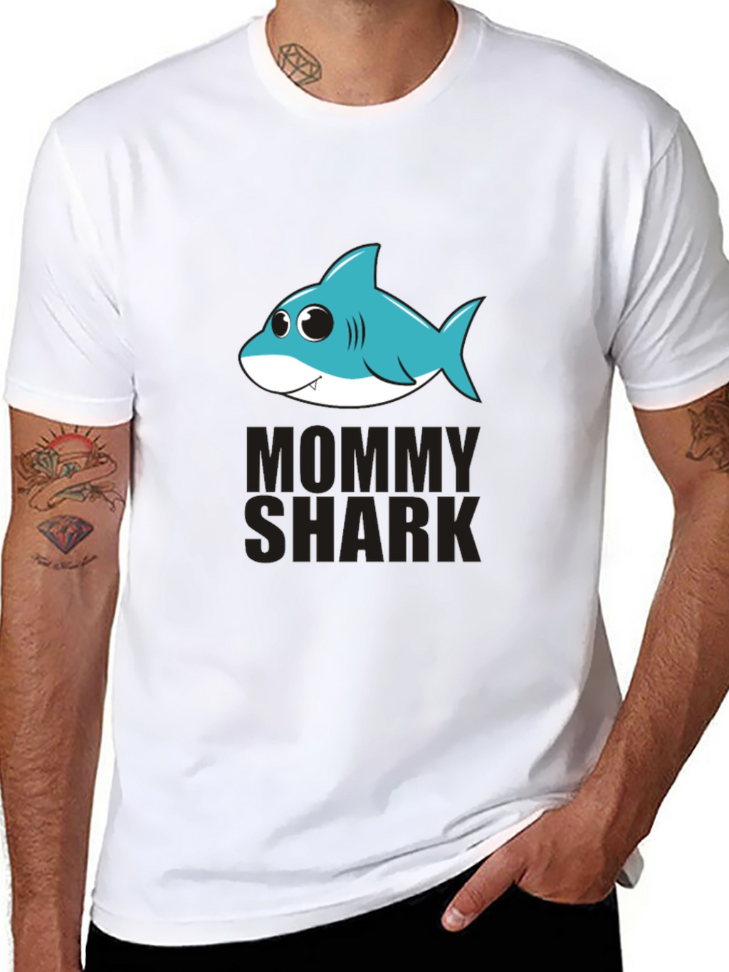 Mommy Shark Graphic Tee - Black Cotton T-Shirt