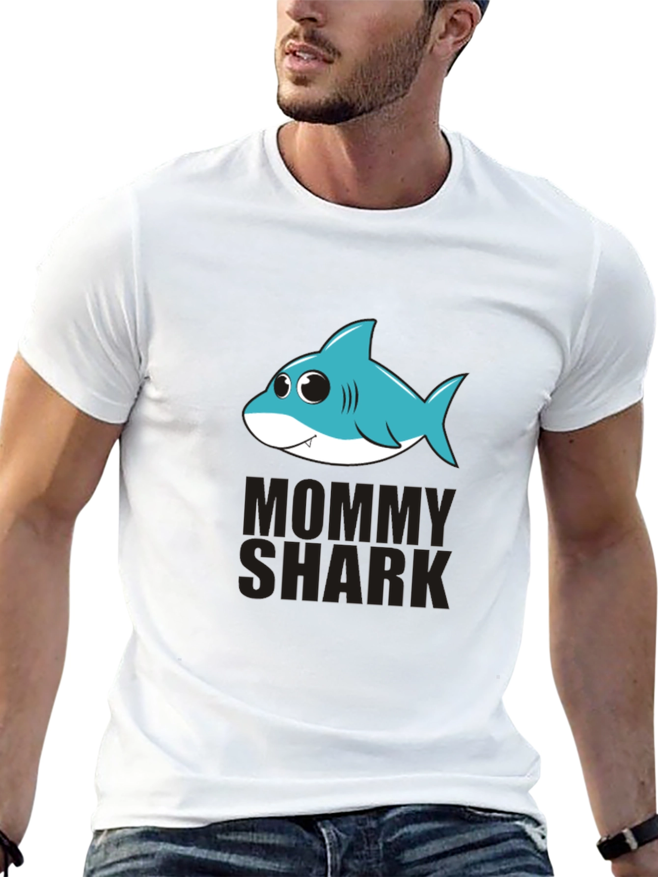 Mommy Shark Graphic Tee - Black Cotton T-Shirt