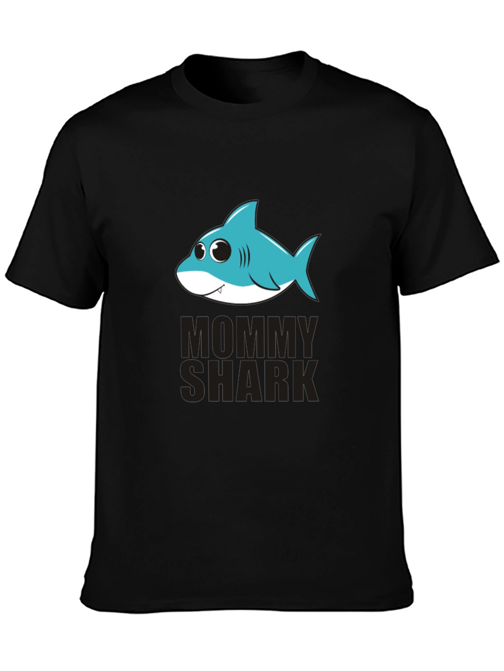 Mommy Shark Graphic Tee - Black Cotton T-Shirt