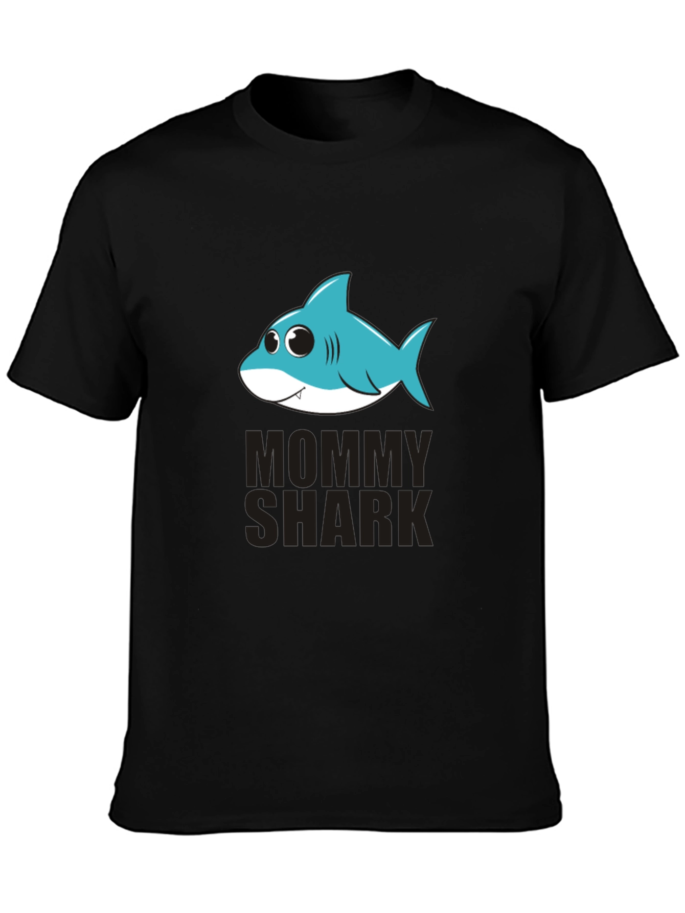 Mommy Shark Graphic Tee - Black Cotton T-Shirt