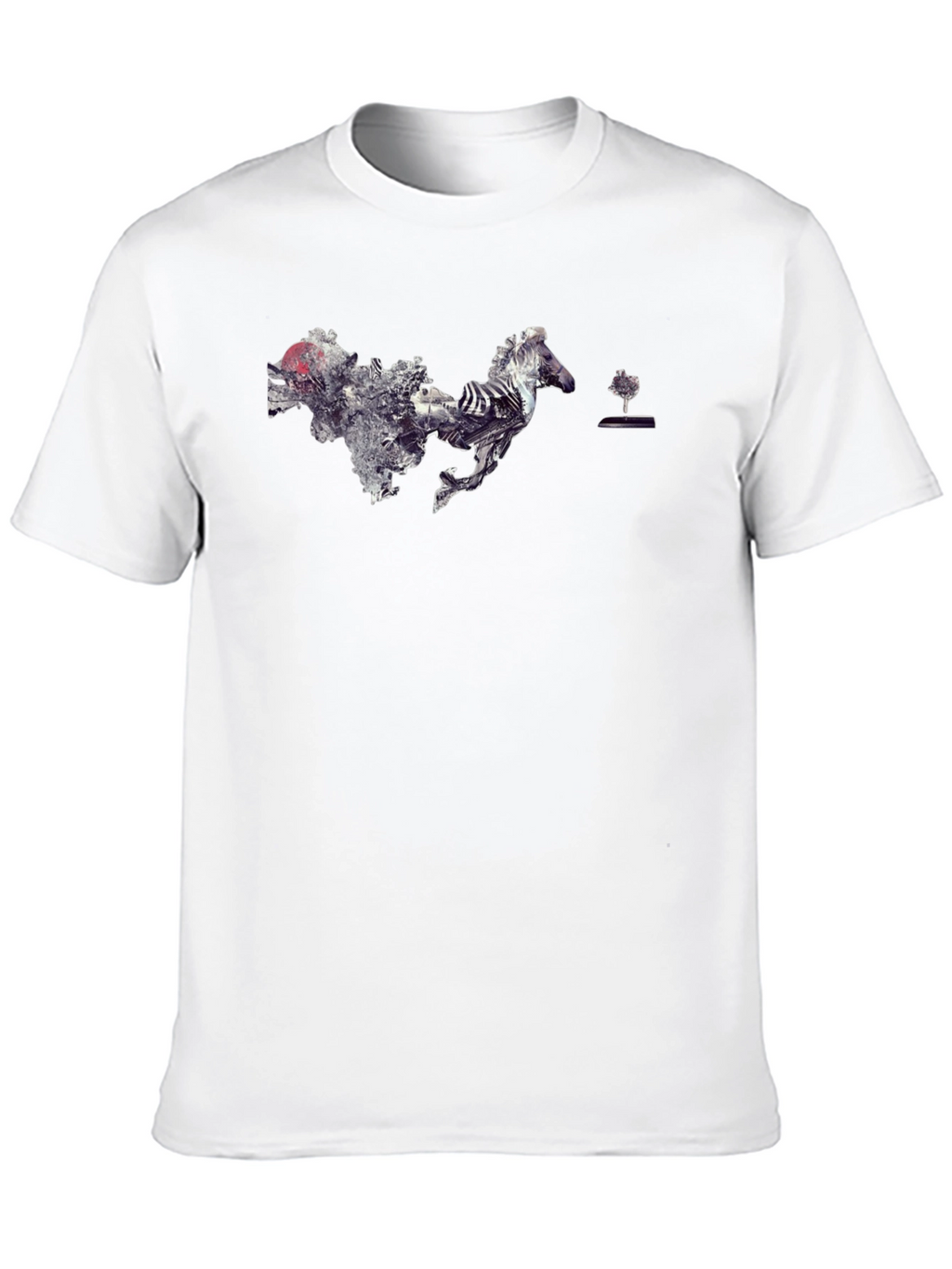 Abstract Horse Graphic Tee - Mens Black T-Shirt