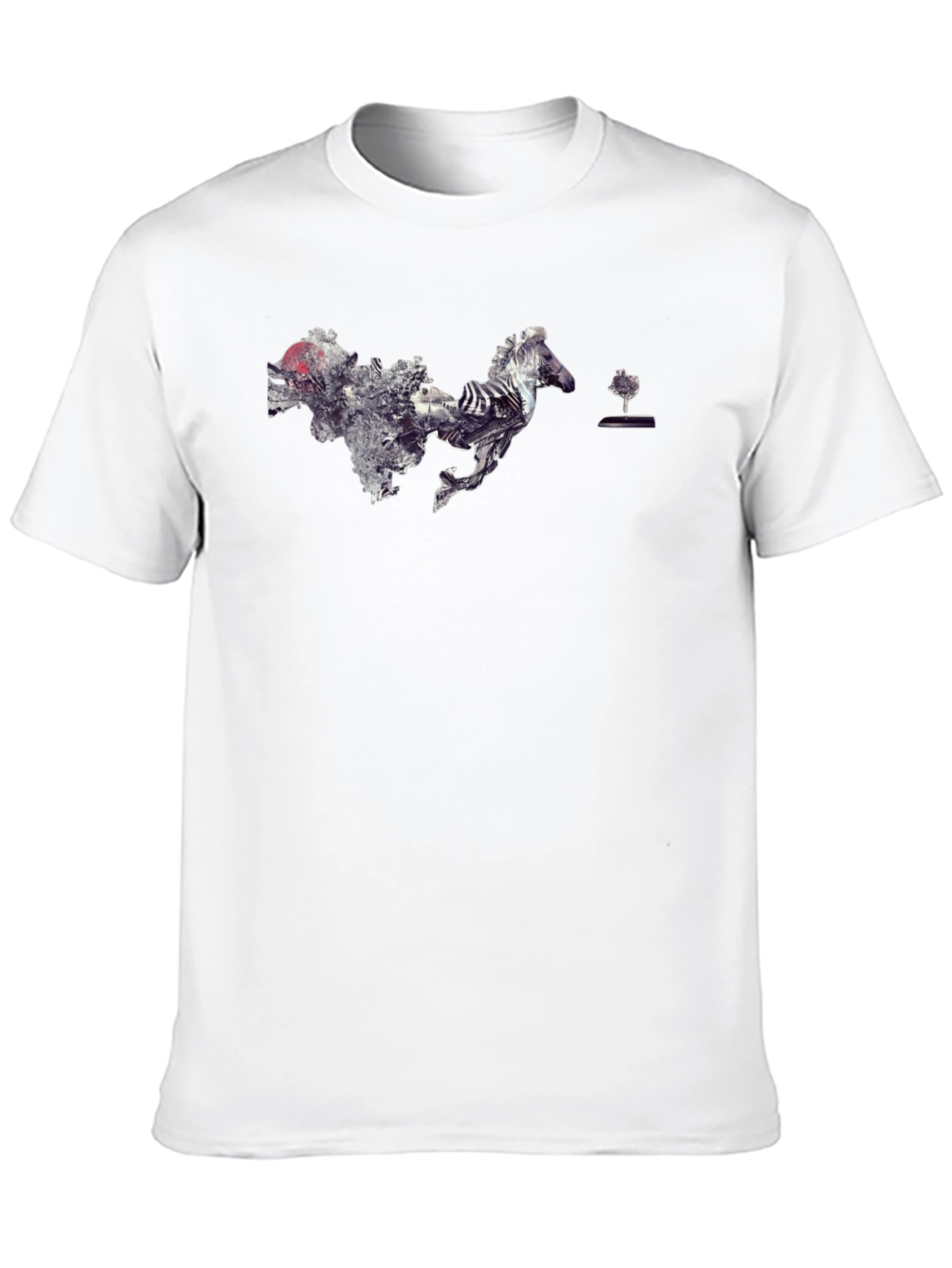 Abstract Horse Graphic Tee - Mens Black T-Shirt