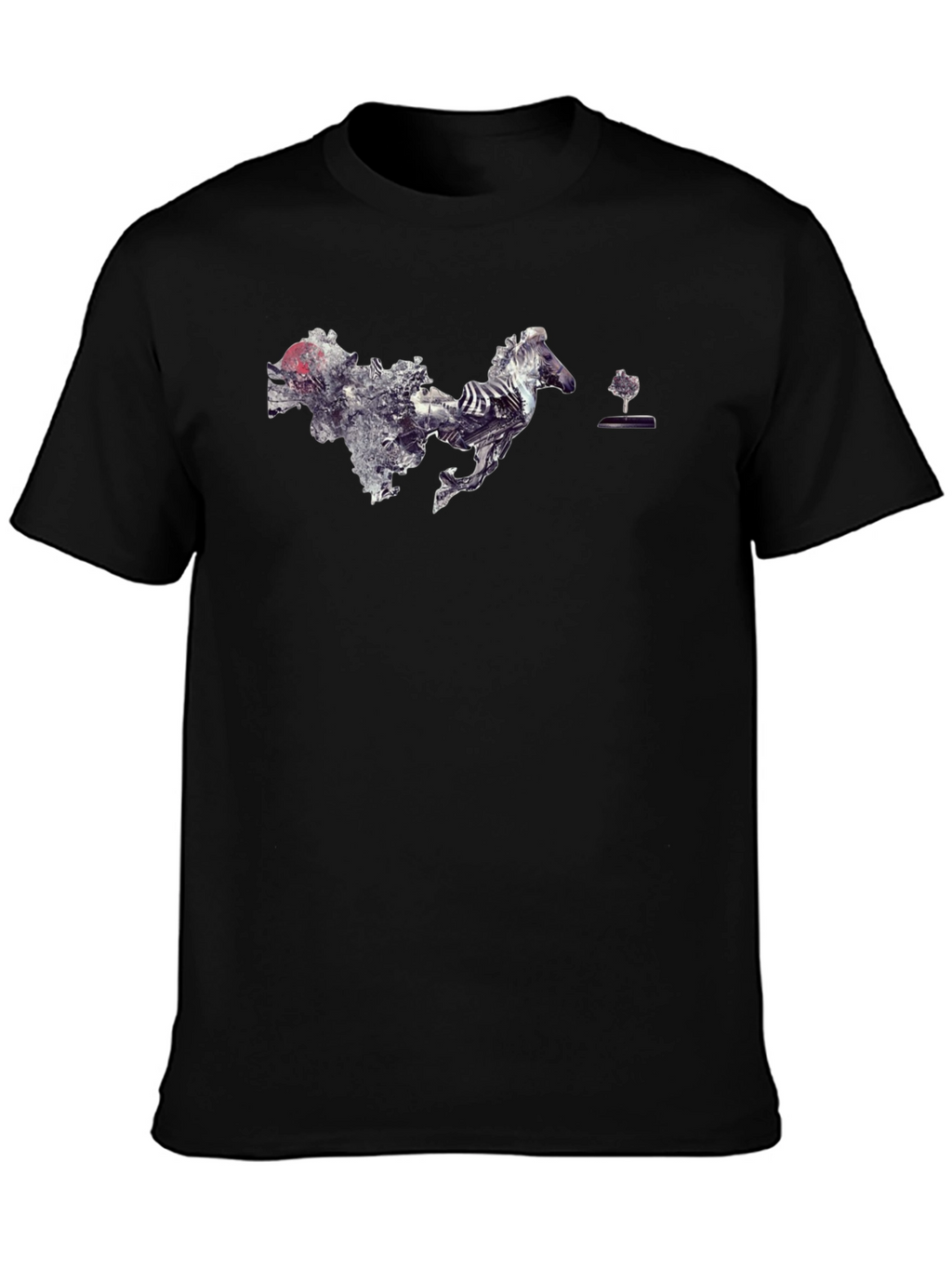 Abstract Horse Graphic Tee - Mens Black T-Shirt