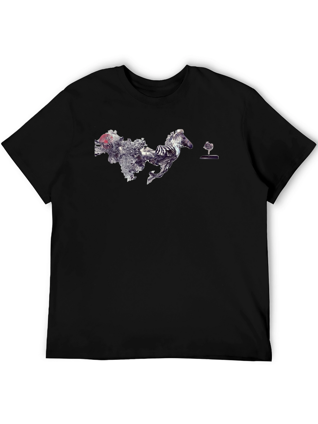Abstract Horse Graphic Tee - Mens Black T-Shirt