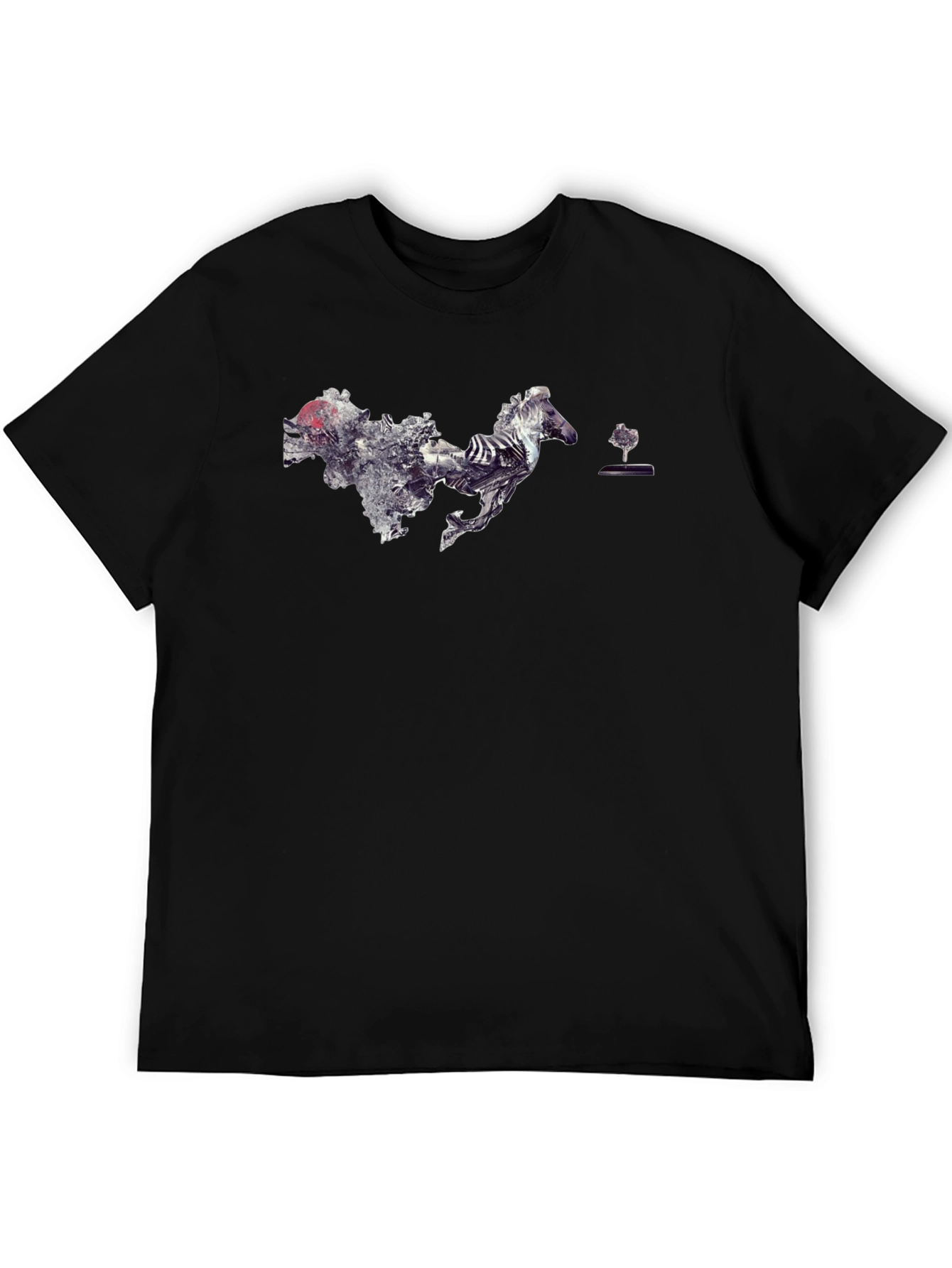 Abstract Horse Graphic Tee - Mens Black T-Shirt