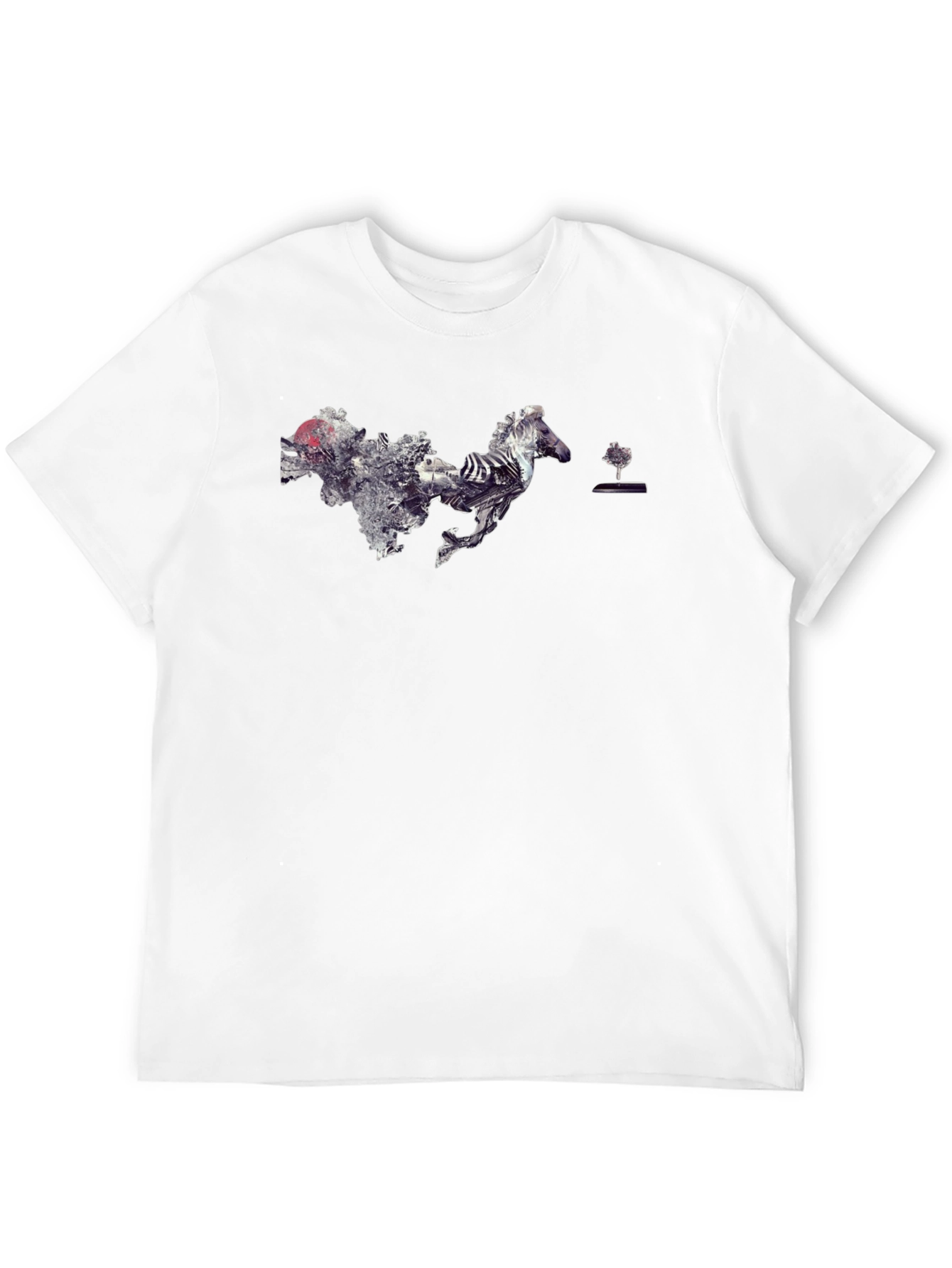 Abstract Horse Graphic Tee - Mens Black T-Shirt