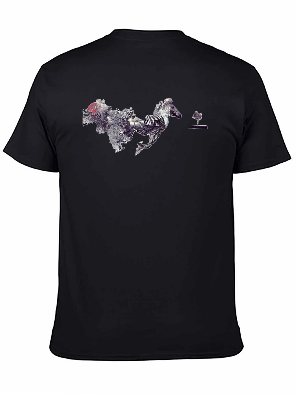 Abstract Horse Graphic Tee - Mens Black T-Shirt