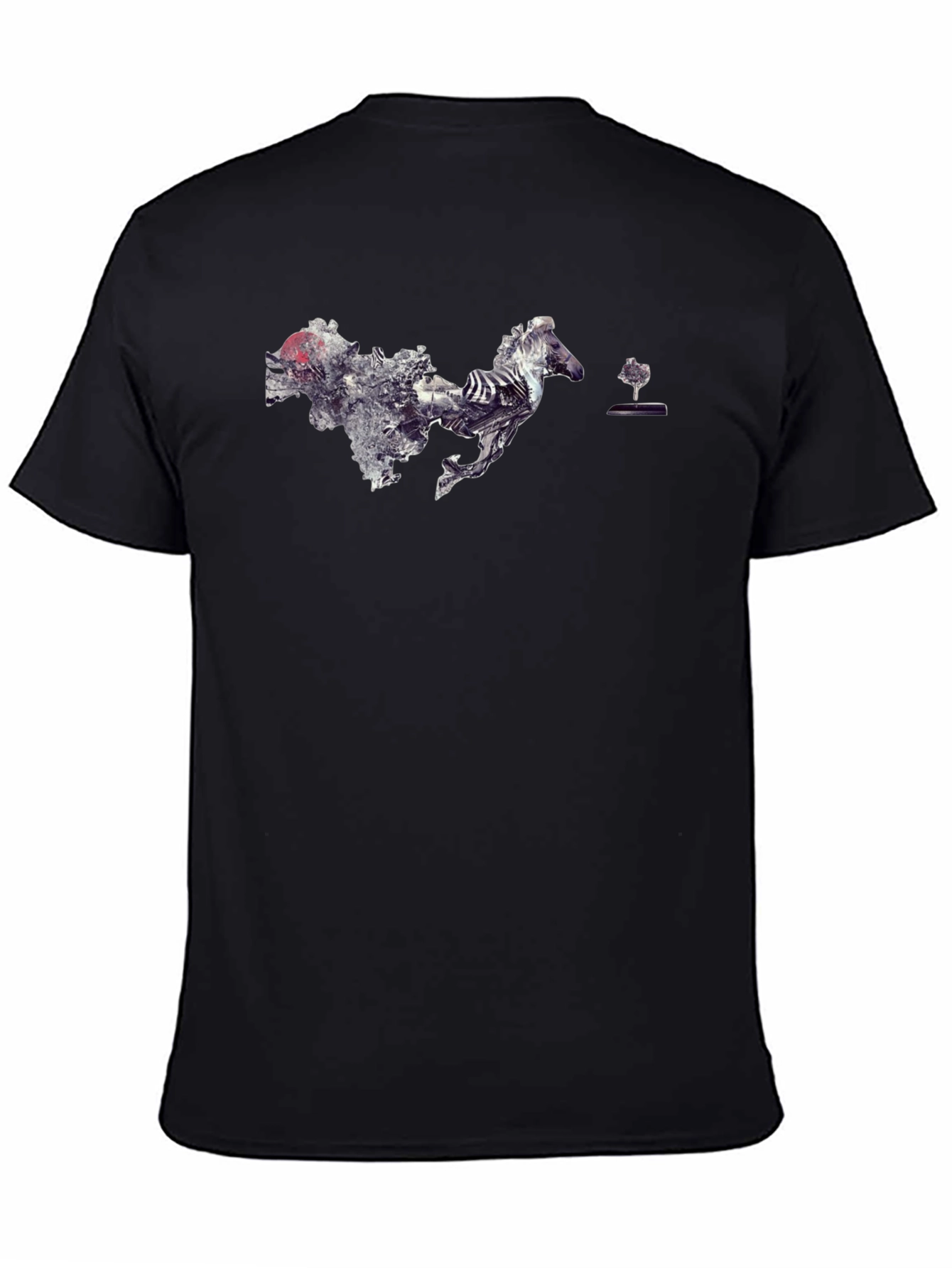 Abstract Horse Graphic Tee - Mens Black T-Shirt