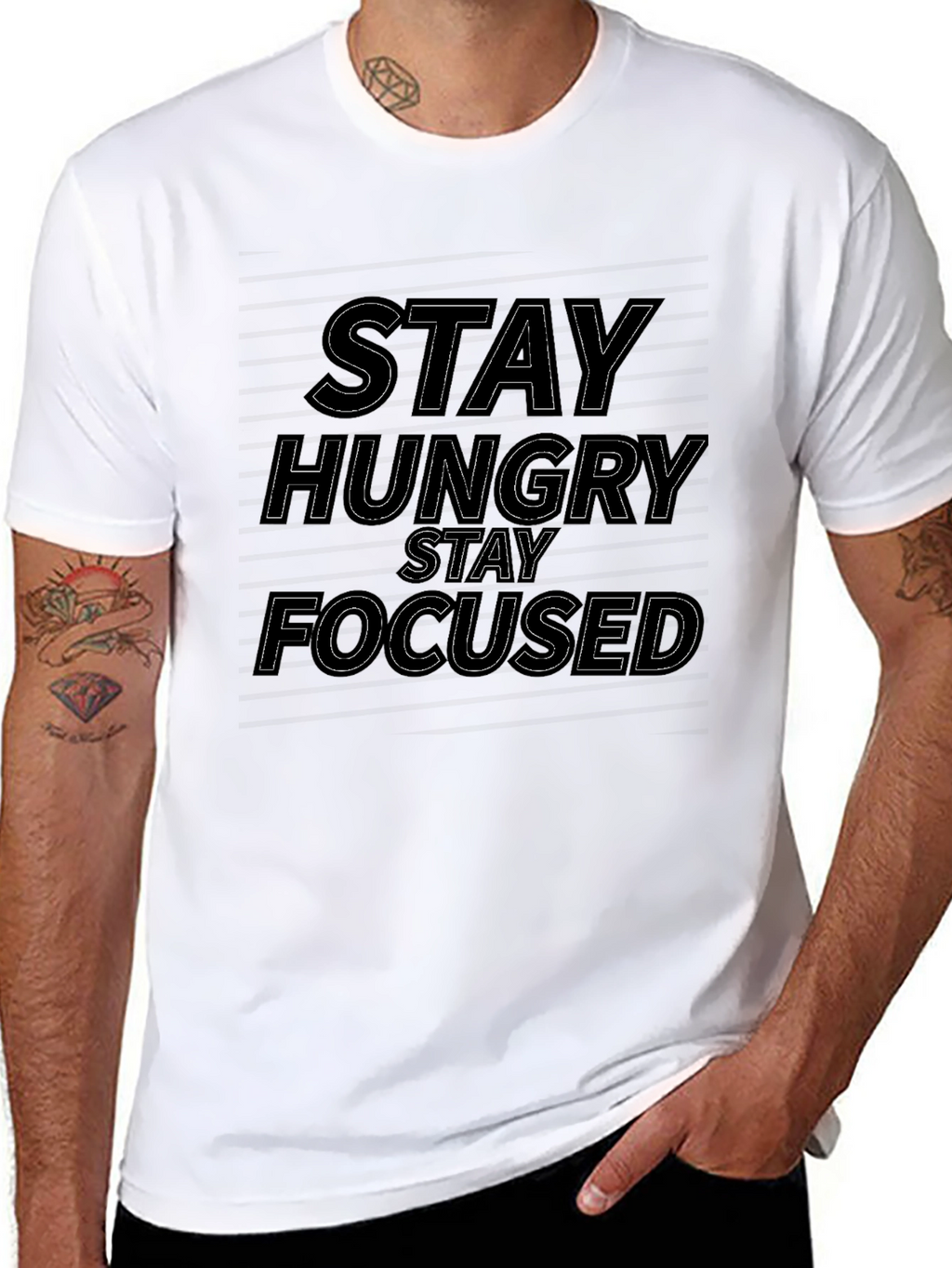Stay Hungry Stay Focused Black Graphic Tee