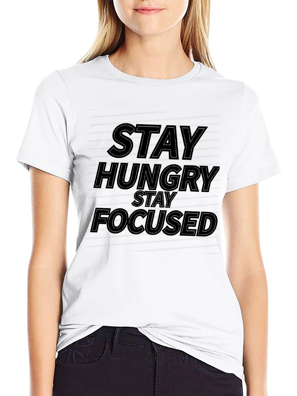 Stay Hungry Stay Focused Black Graphic Tee