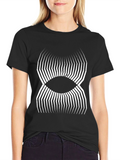 Geometric Eye Graphic Black T-Shirt