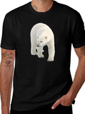 Polar Bear Graphic Black Tee - Eco Friendly