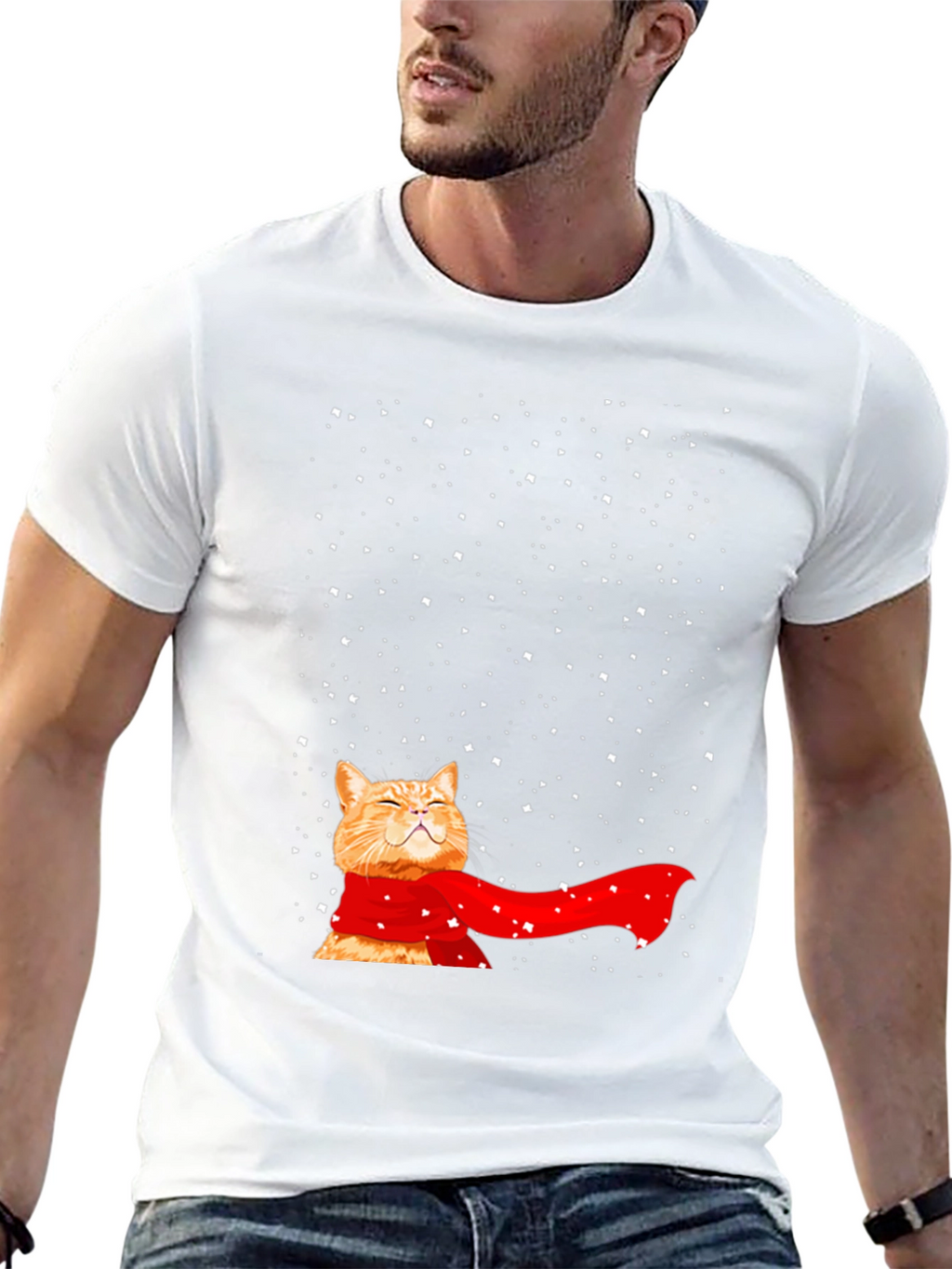 Winter Cat T-Shirt - Festive Feline Fun
