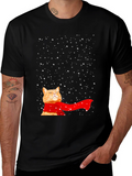 Winter Cat T-Shirt - Festive Feline Fun