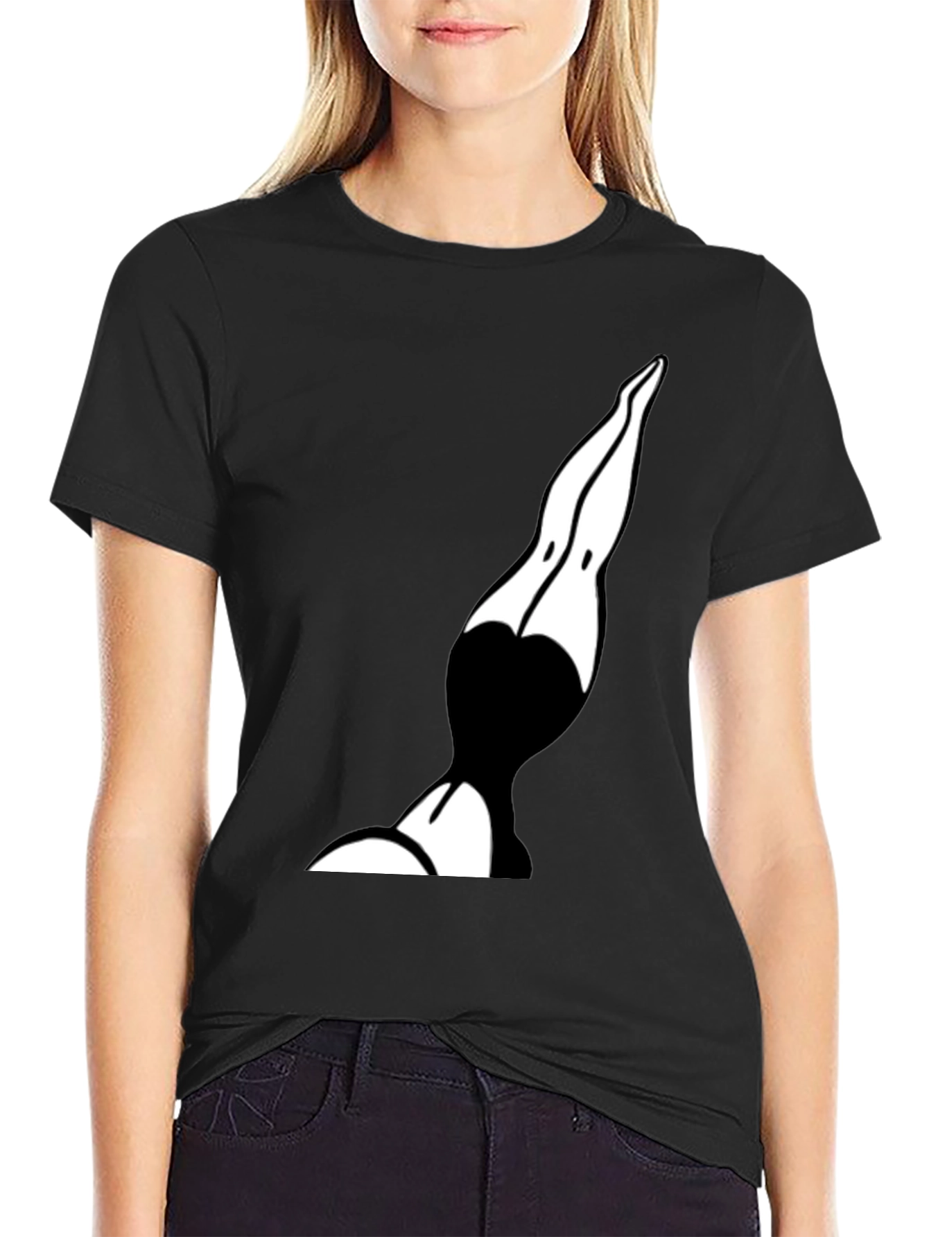 Black T-Shirt with Diver Graphic