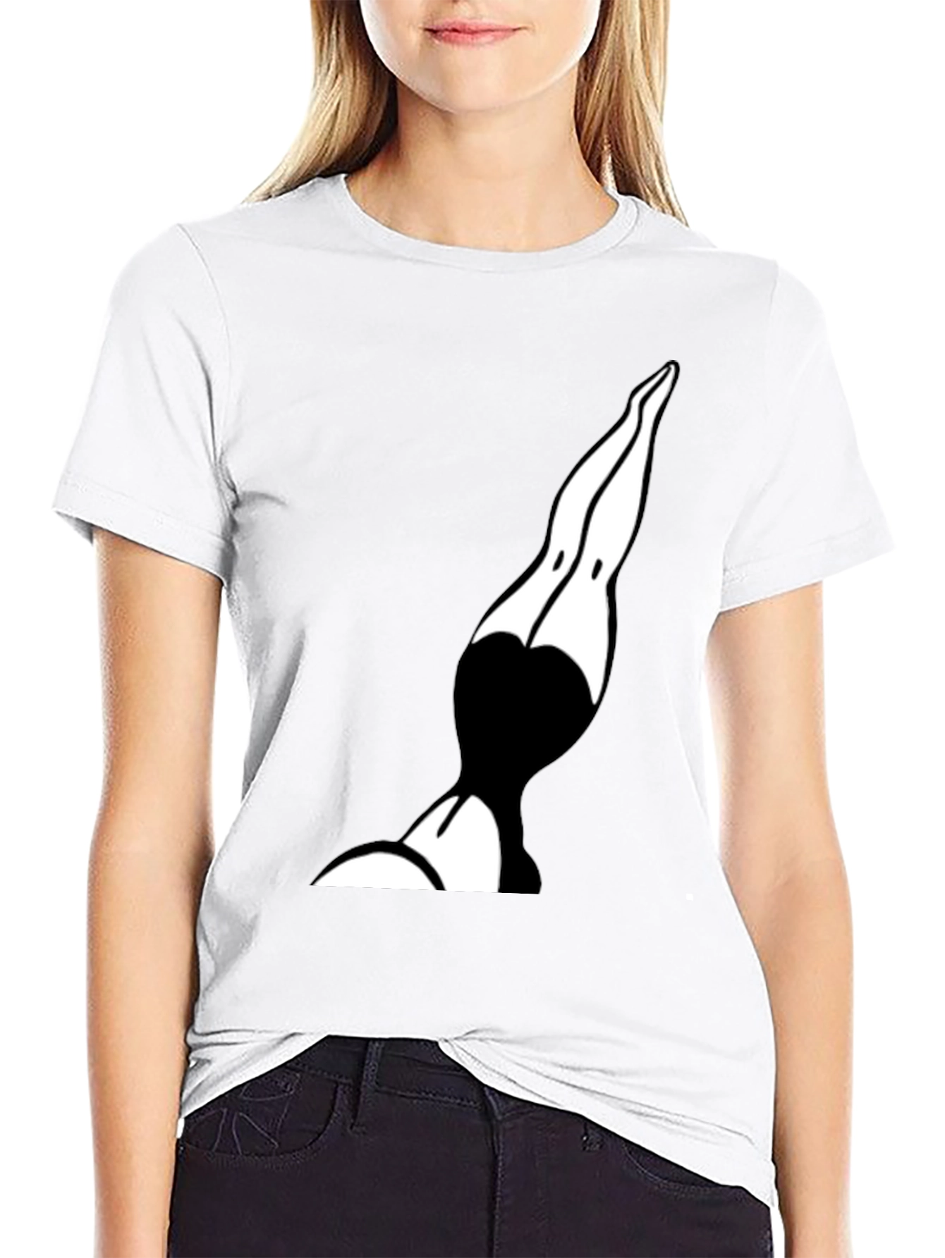 Black T-Shirt with Diver Graphic