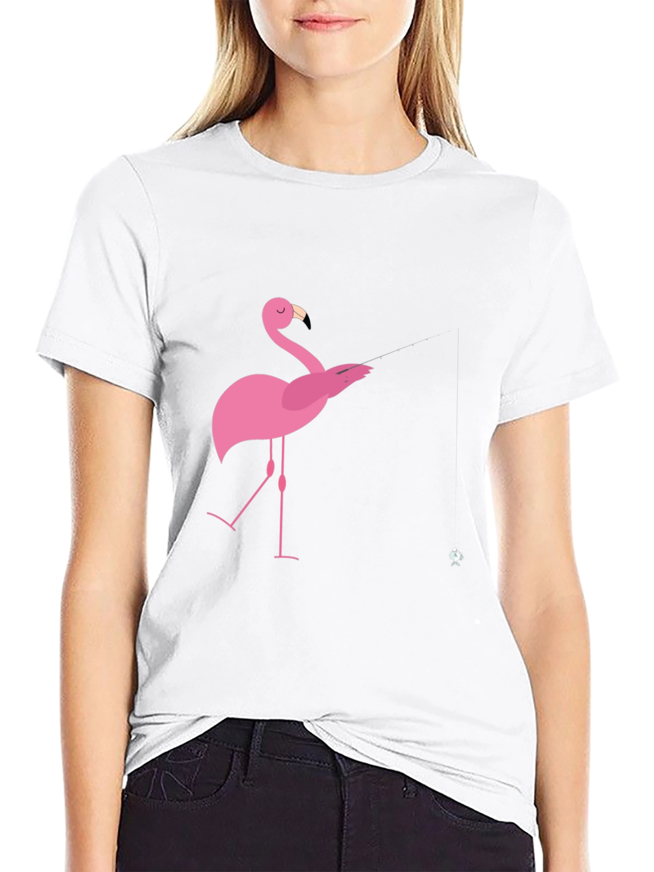 Mens Black Flamingo Graphic Tee