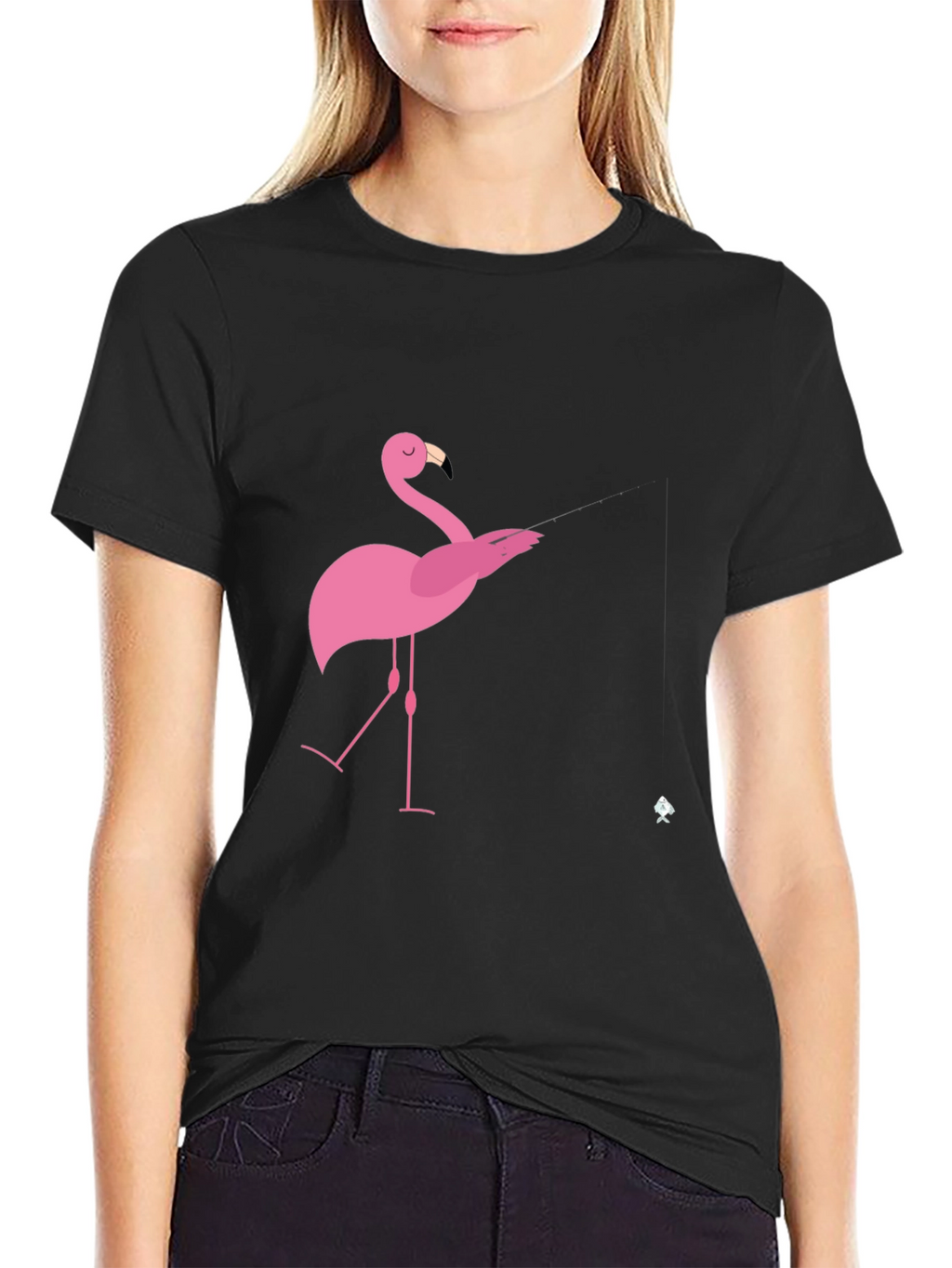 Mens Black Flamingo Graphic Tee