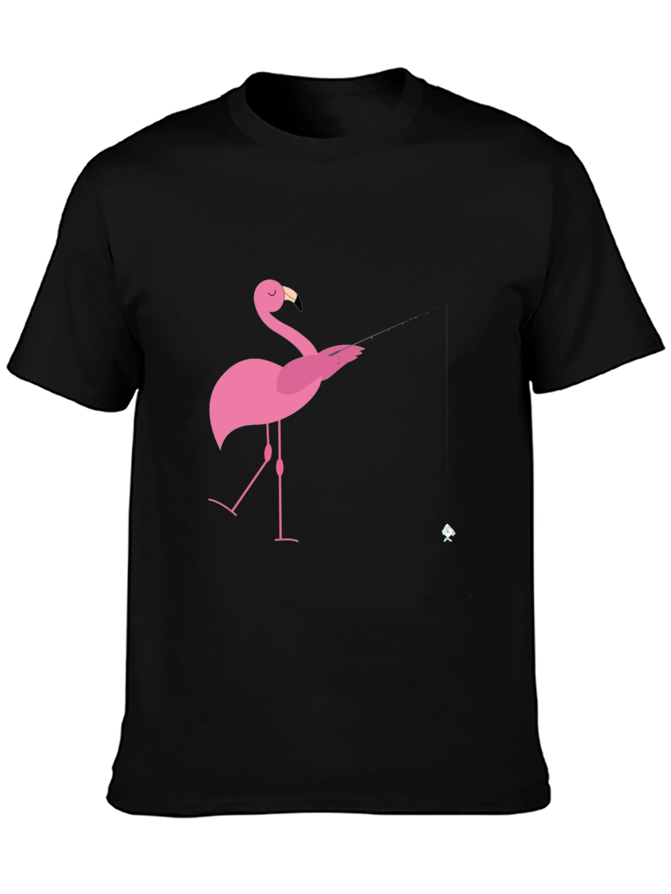 Mens Black Flamingo Graphic Tee