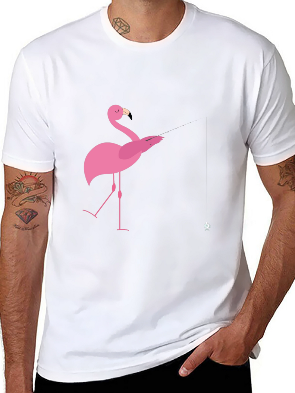 Mens Black Flamingo Graphic Tee