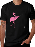 Mens Black Flamingo Graphic Tee
