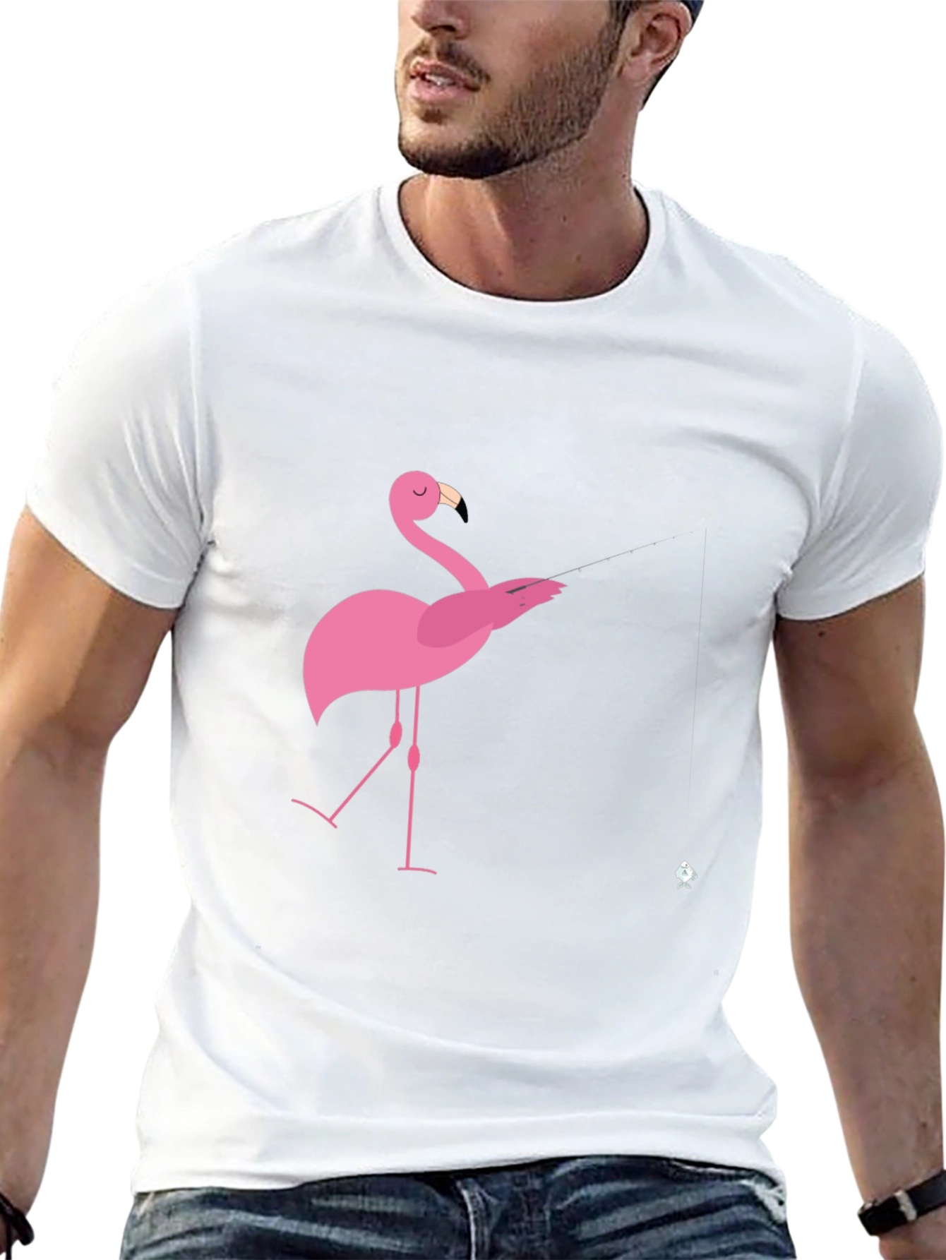 Mens Black Flamingo Graphic Tee