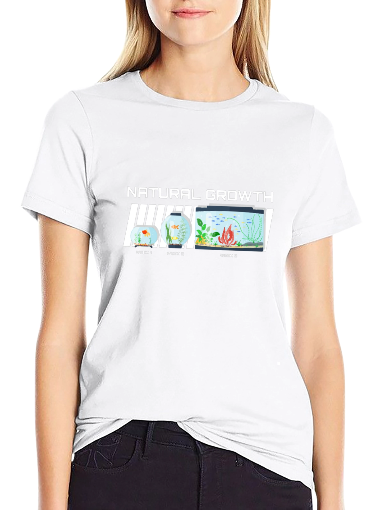 Natural Growth Black T-Shirt - Fish Evolution Tee